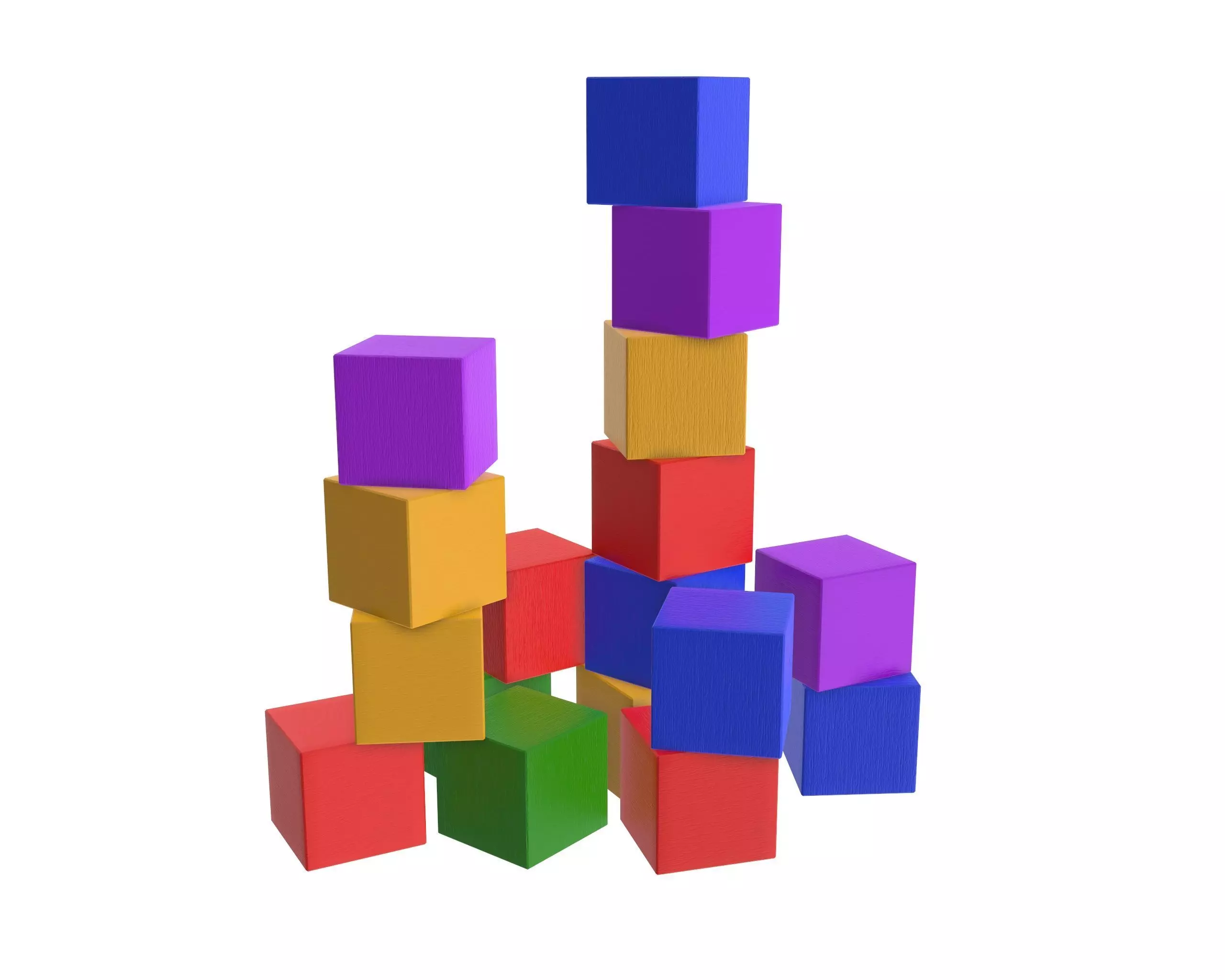 Colored cubes 3D model_0