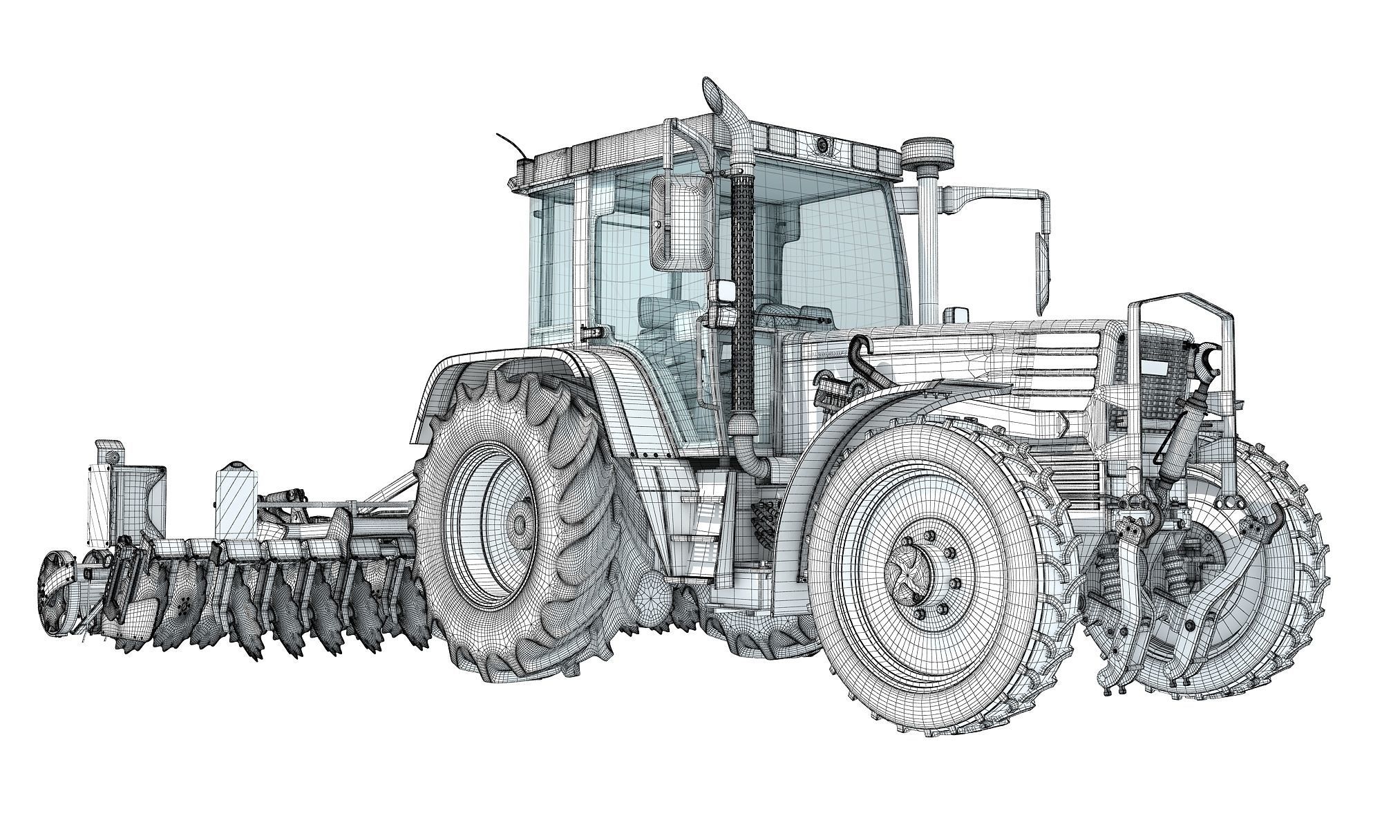 Tractor with Disc Harrow 3D model_18