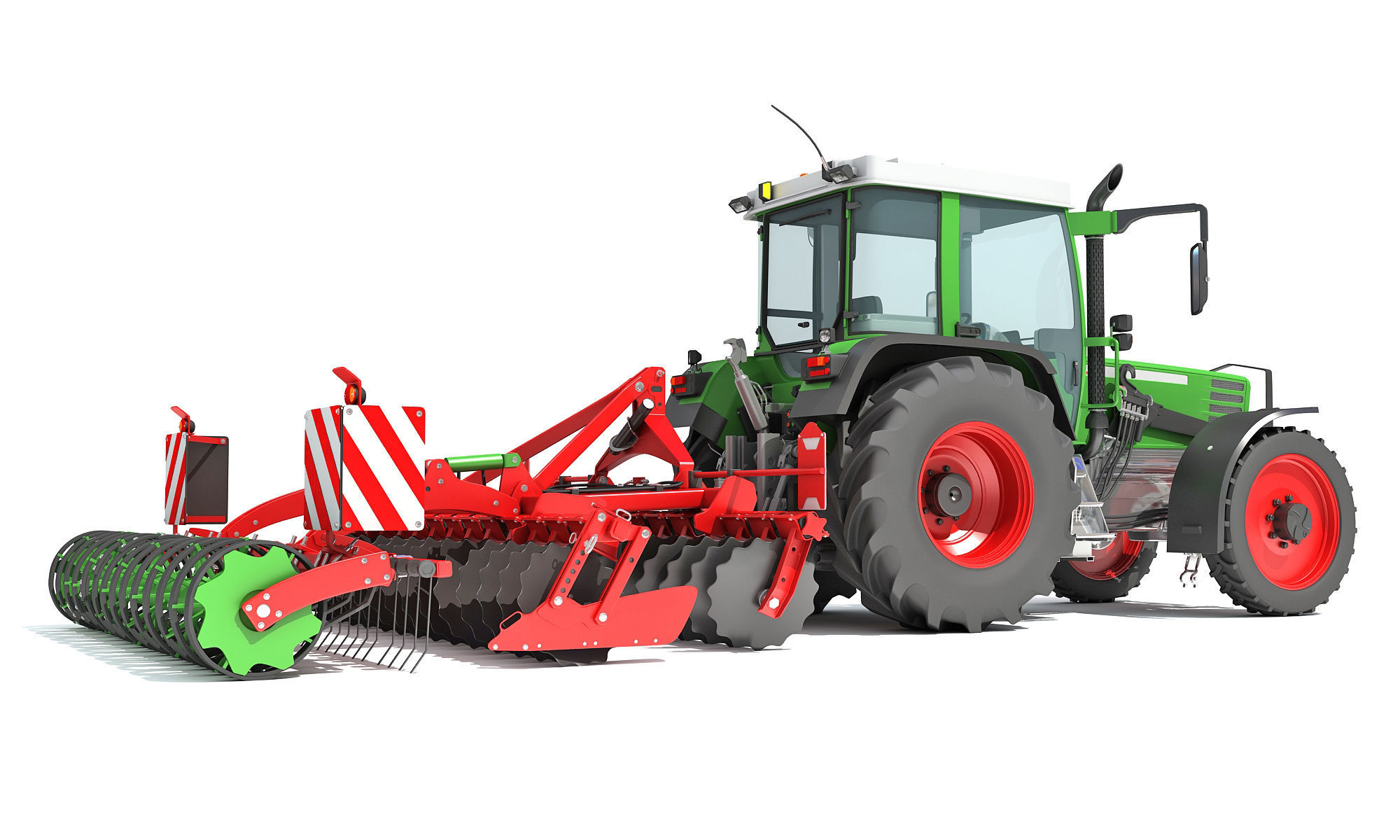 Tractor with Disc Harrow 3D model_5