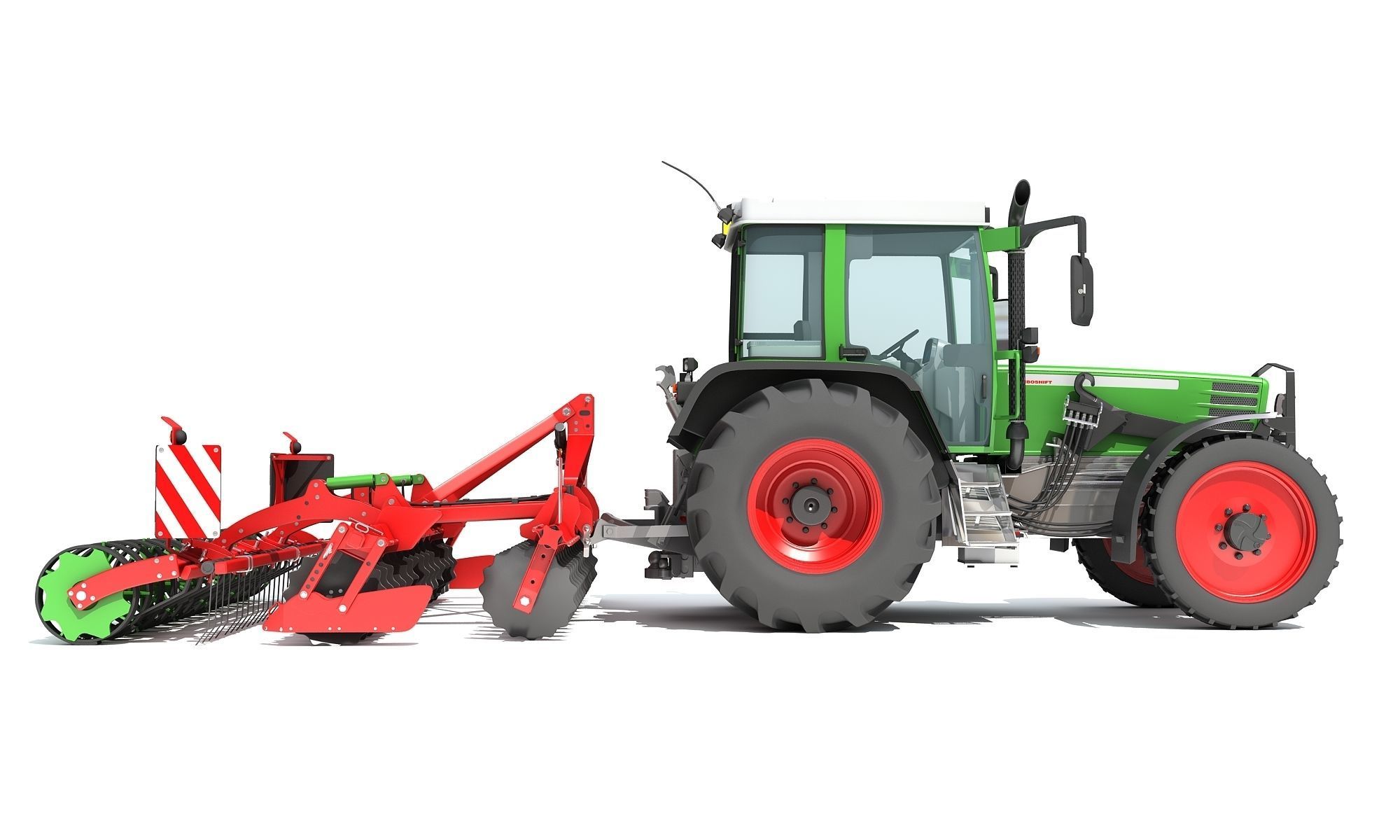 Tractor with Disc Harrow 3D model_6