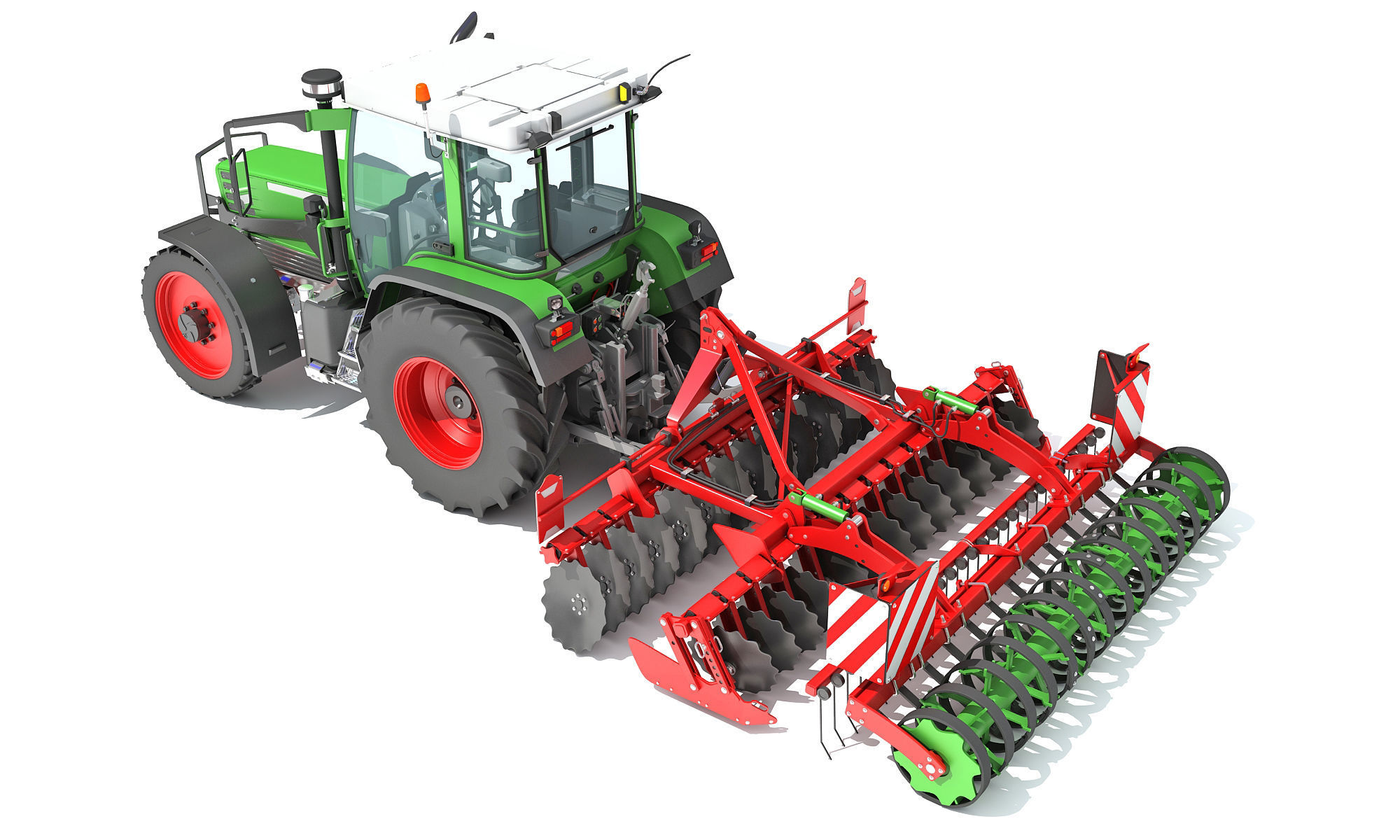 Tractor with Disc Harrow 3D model_3