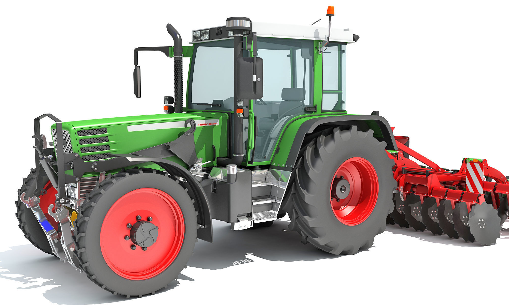 Tractor with Disc Harrow 3D model_12