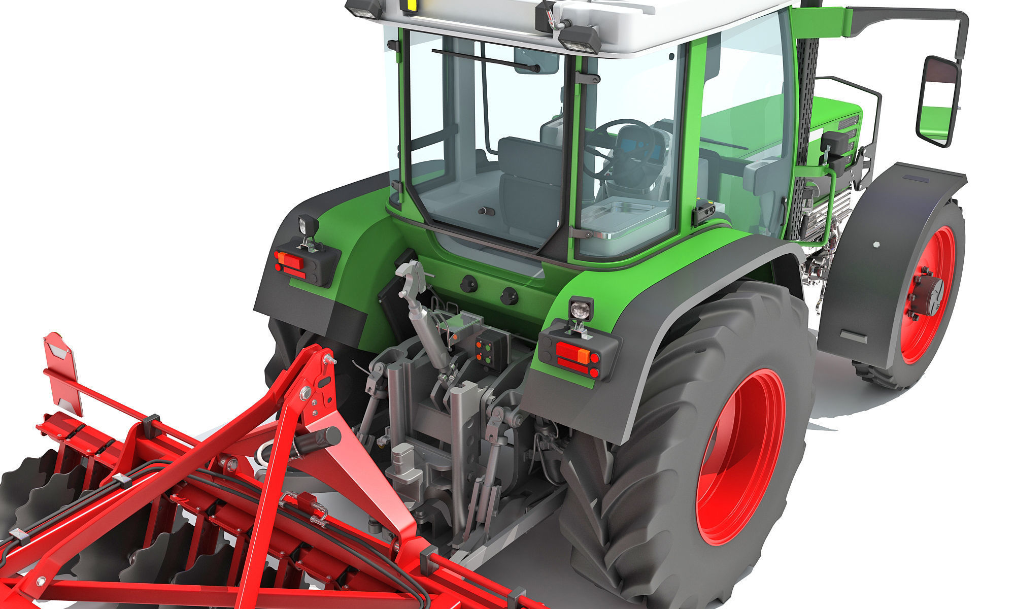 Tractor with Disc Harrow 3D model_14