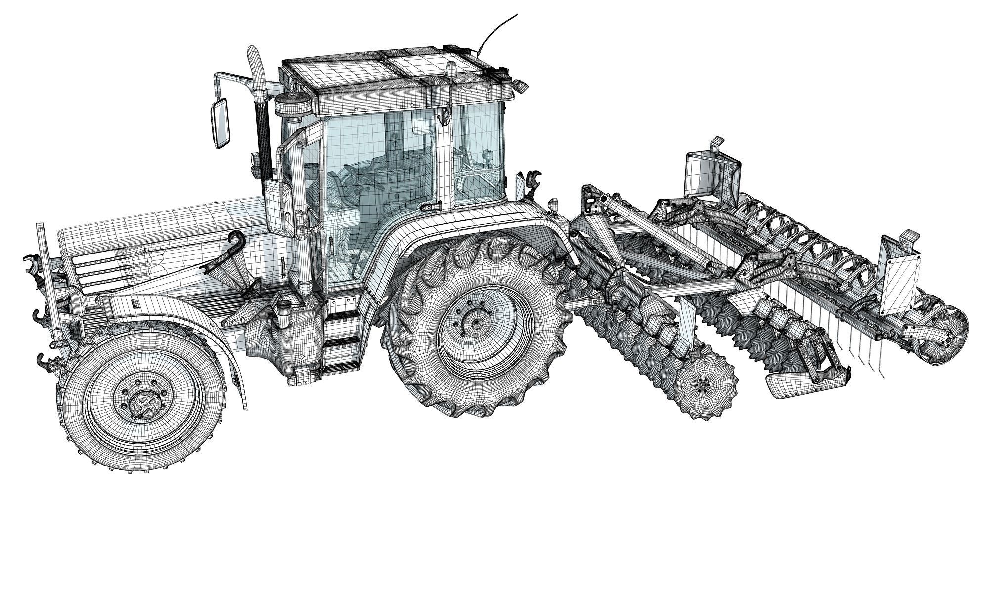 Tractor with Disc Harrow 3D model_15