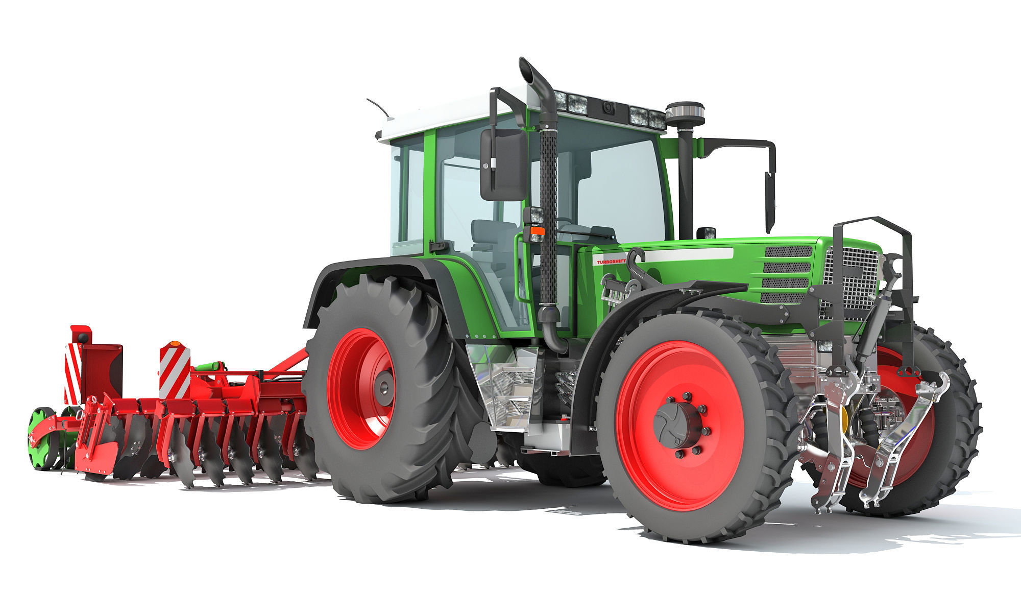 Tractor with Disc Harrow 3D model_8