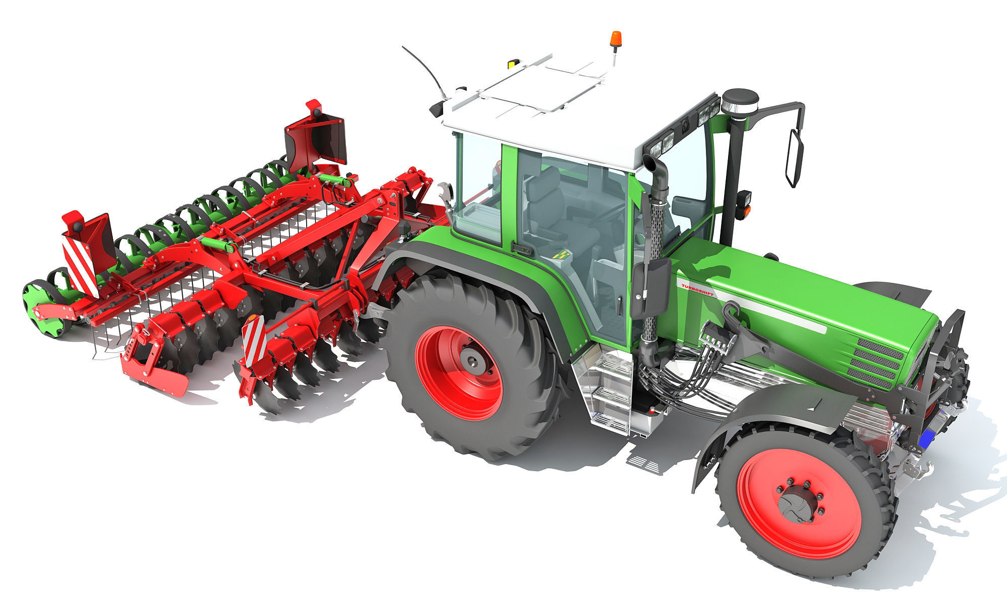 Tractor with Disc Harrow 3D model_7