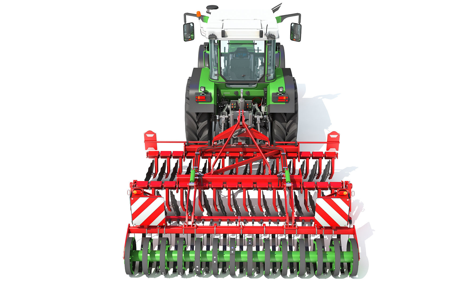 Tractor with Disc Harrow 3D model_4