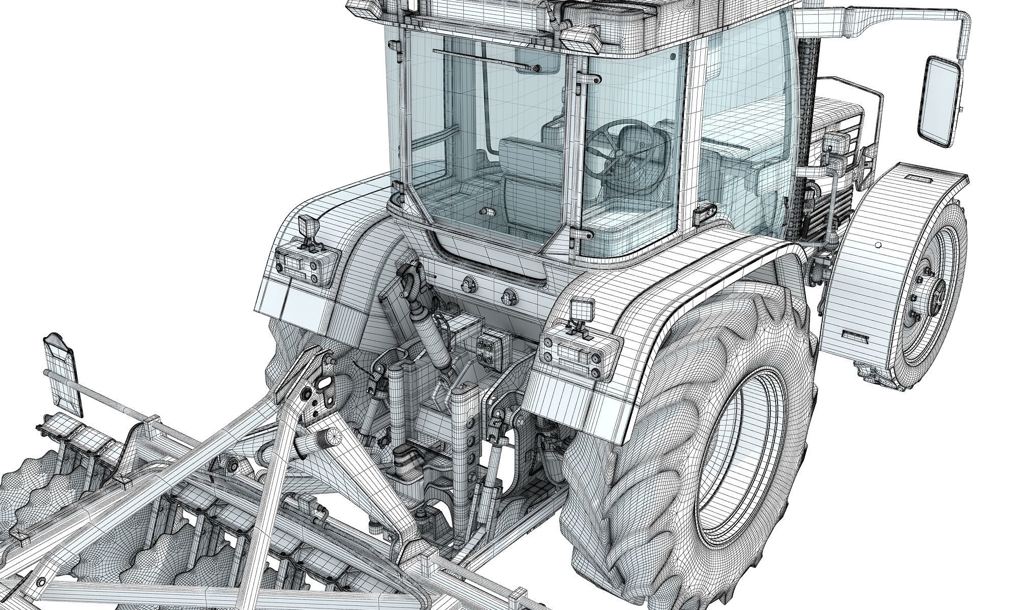Tractor with Disc Harrow 3D model_19