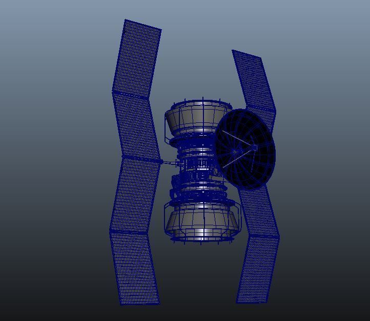 Satellite spacecraft 3D model_1