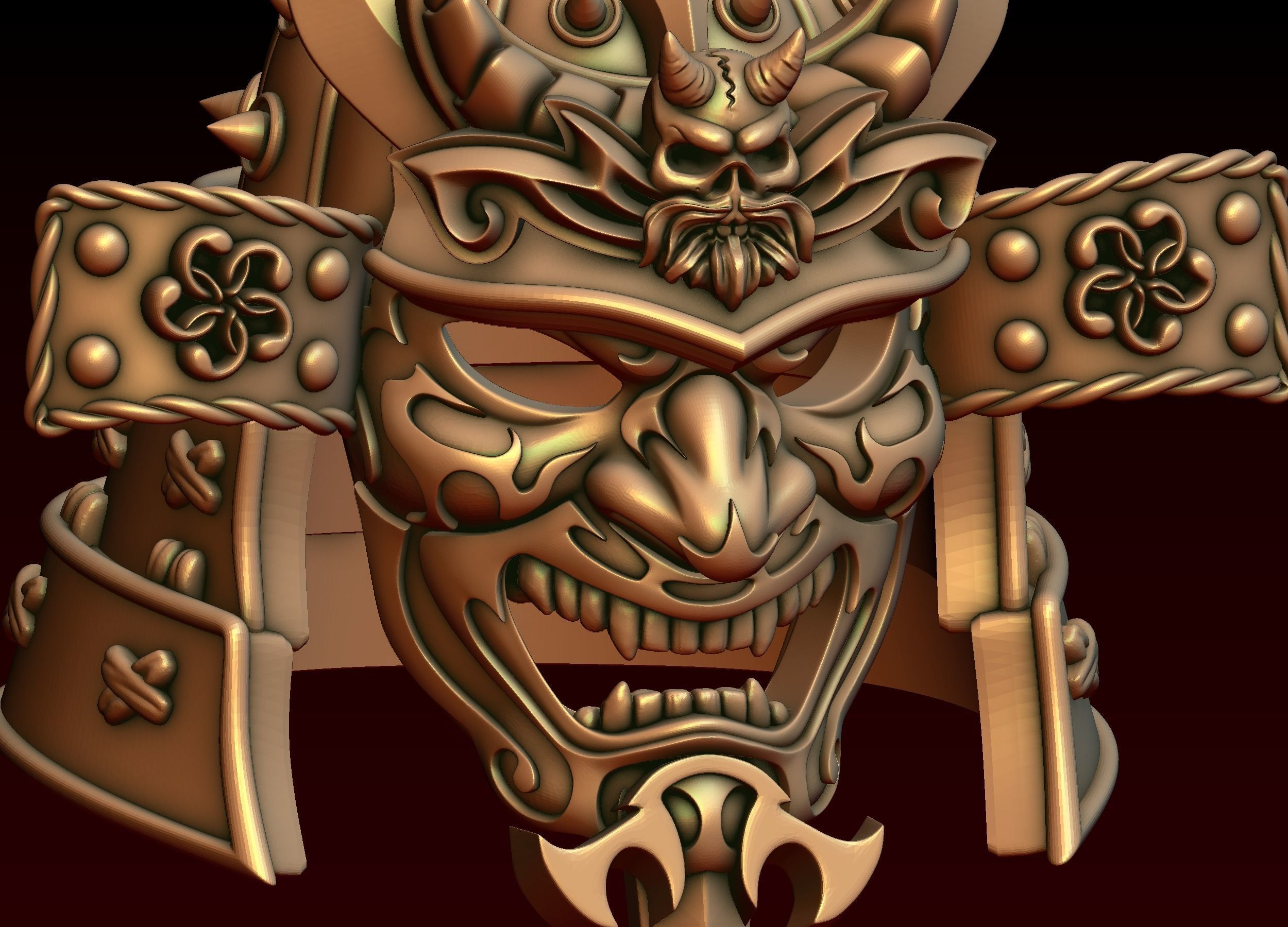Samurai helmet 3D model 3D printable | CGTrader