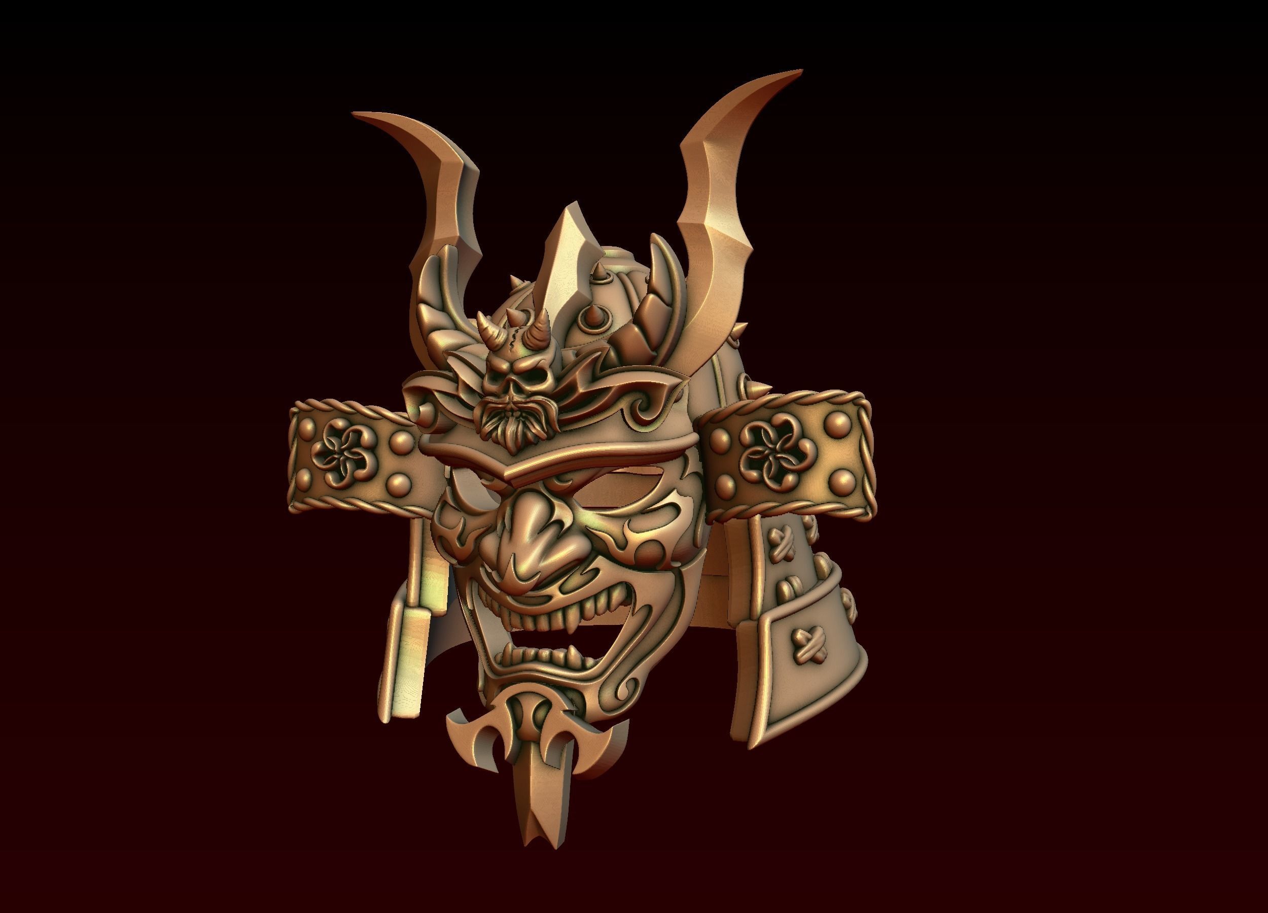 Samurai helmet 3D model 3D printable | CGTrader