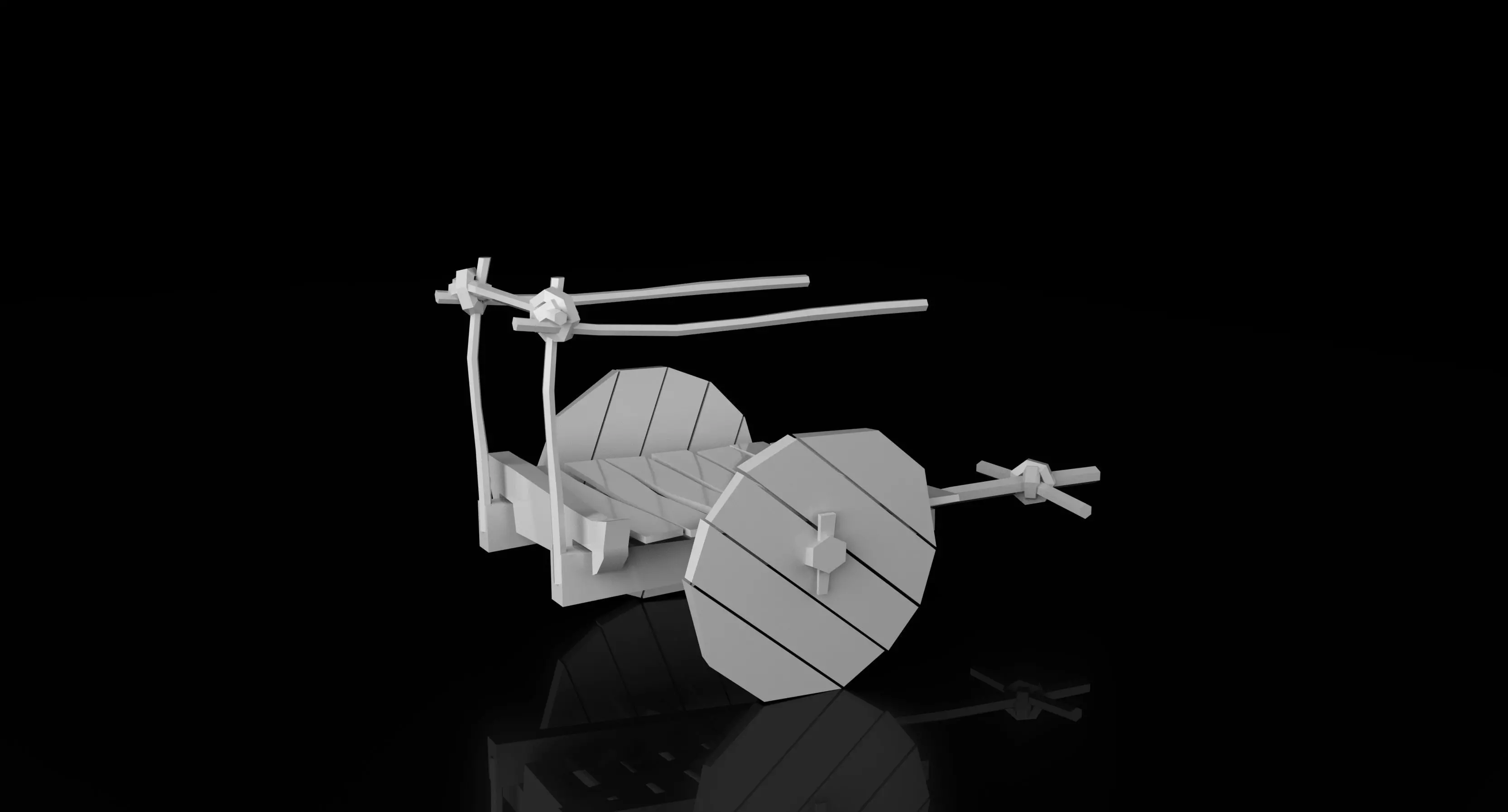 Very low poly Game Prop Cart Free low-poly 3D model