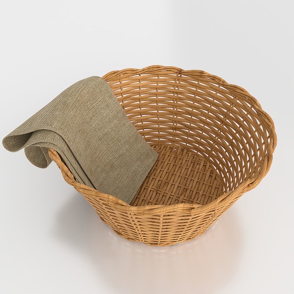 Wicker Basket 3D model_1