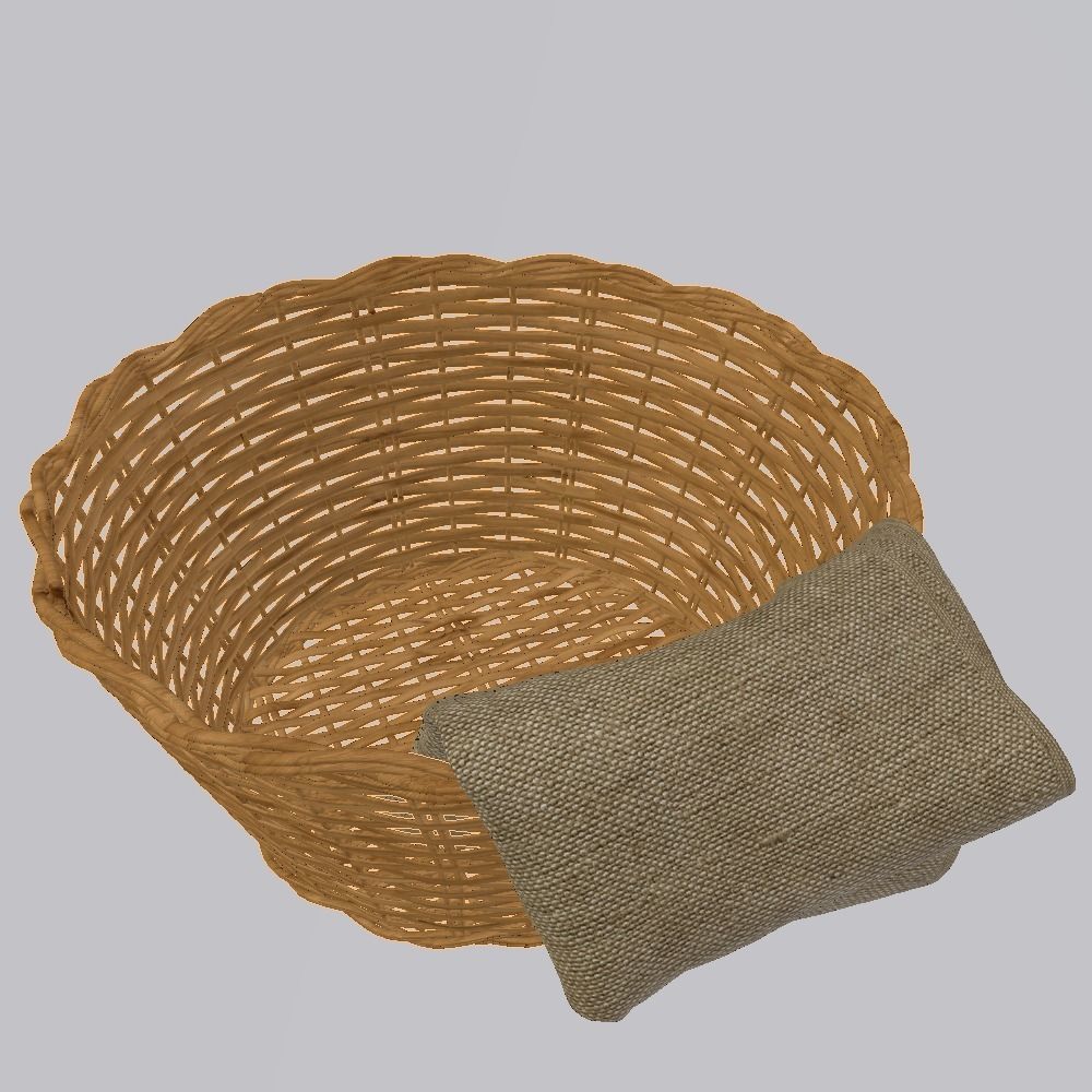 Wicker Basket 3D model_7