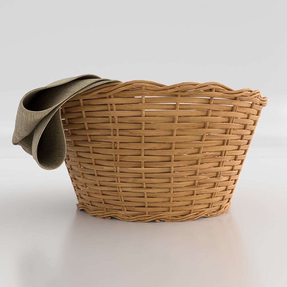 Wicker Basket 3D model_2
