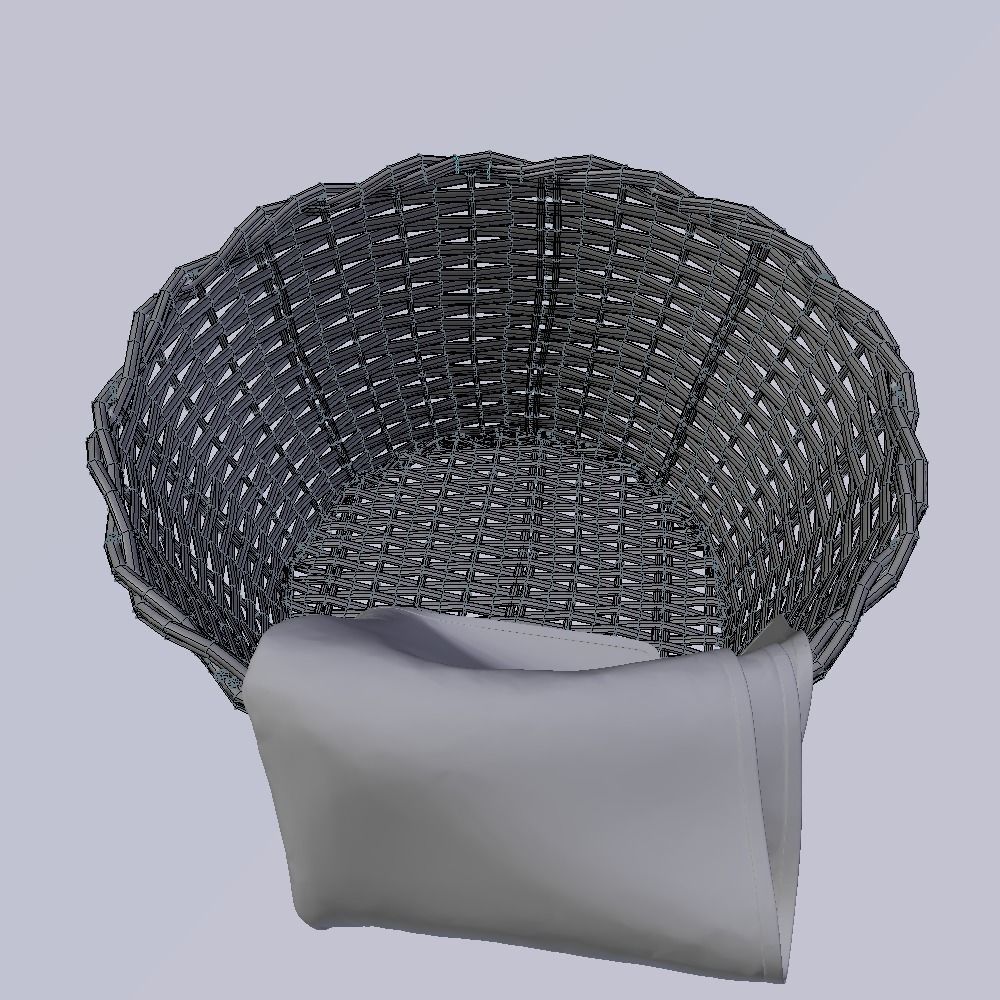 Wicker Basket 3D model_6