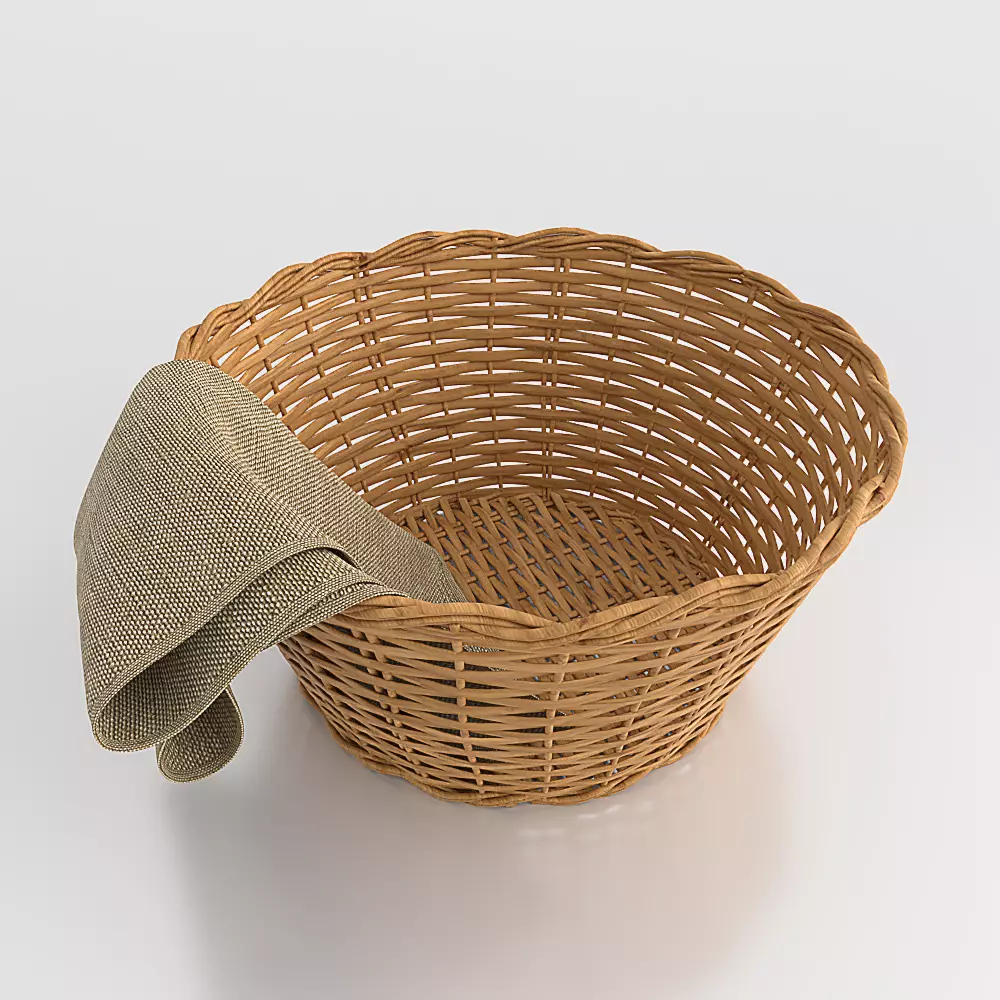Wicker Basket 3D model_0