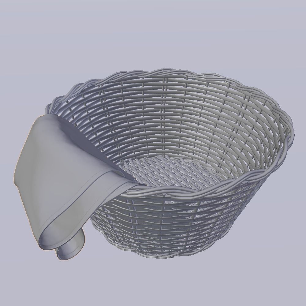 Wicker Basket 3D model_4