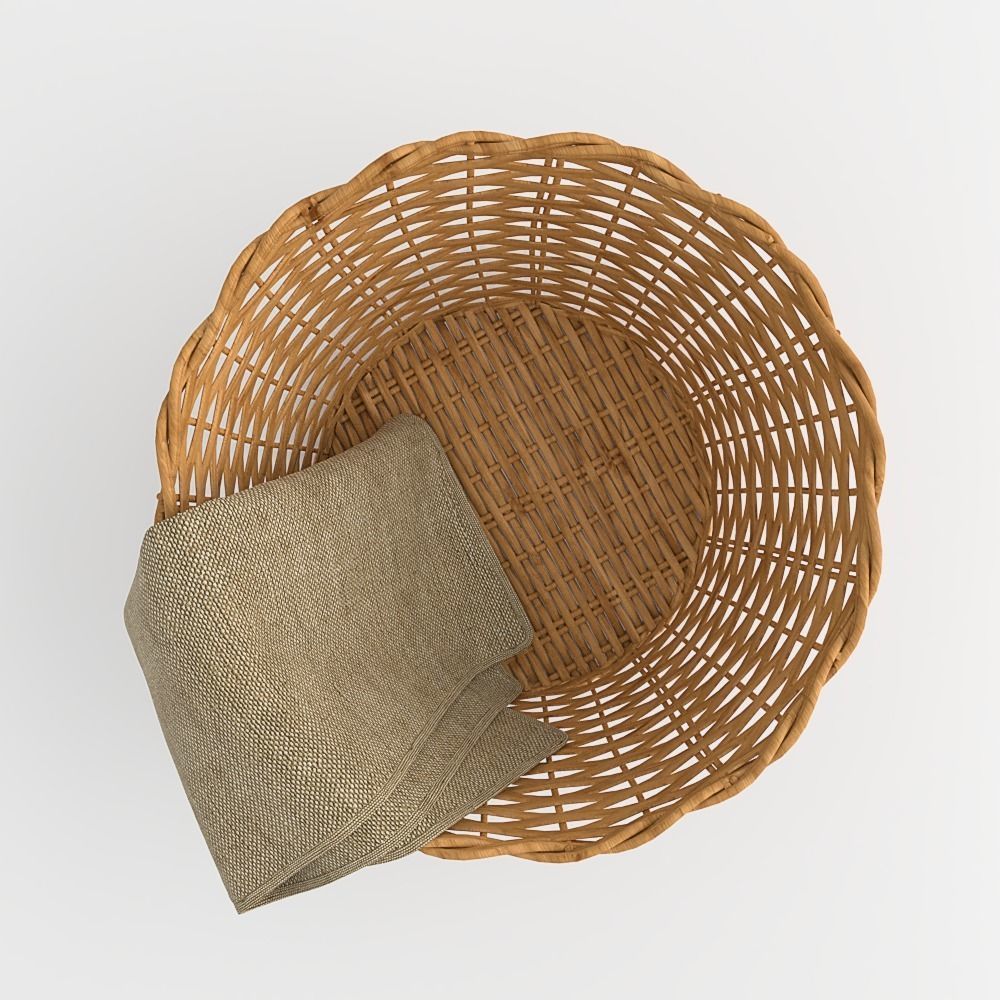 Wicker Basket 3D model_3