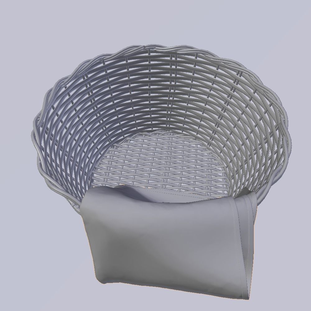 Wicker Basket 3D model_5