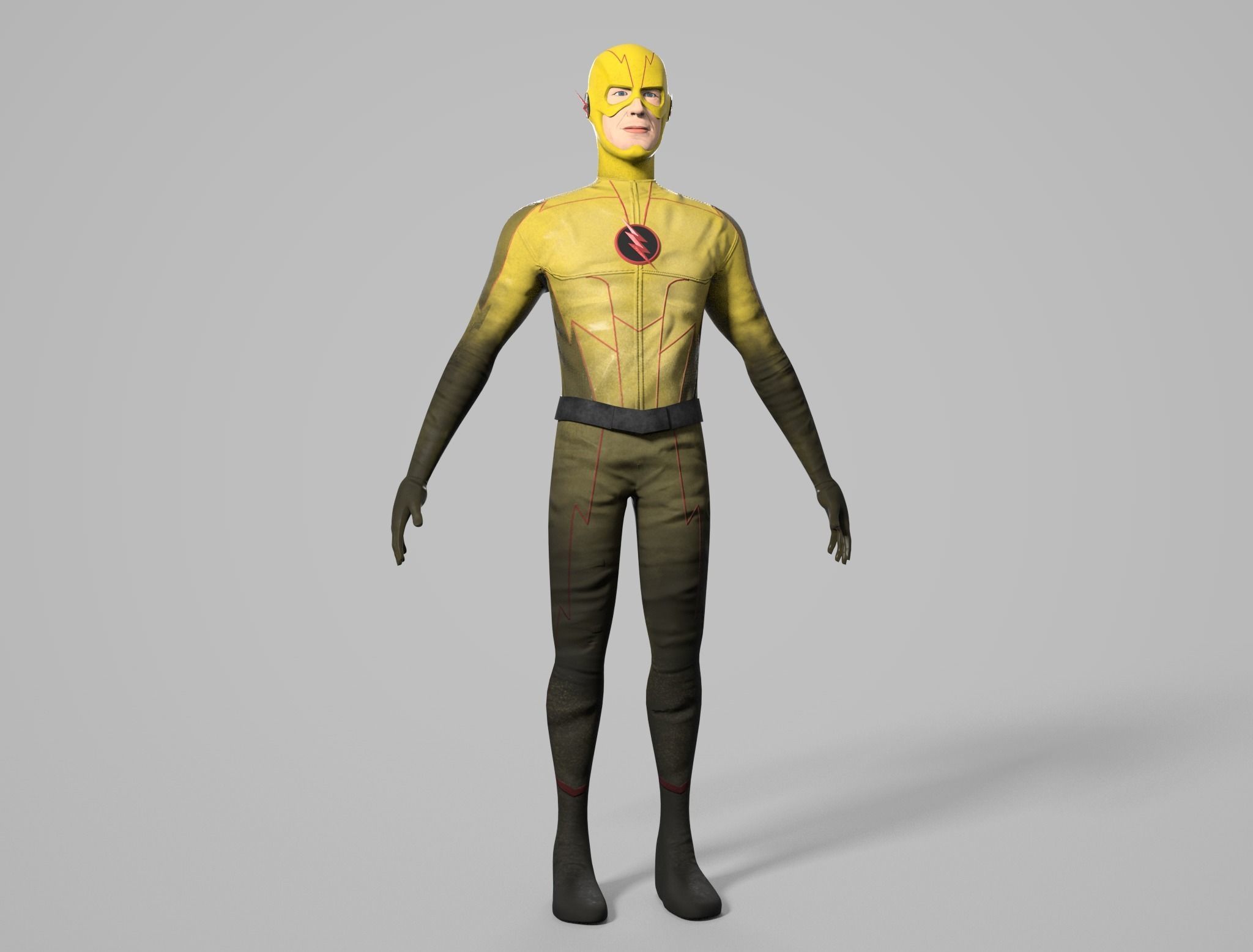 Reverse Flash Tom Cavanagh Stylized 3D Model Low-poly 3D model_4