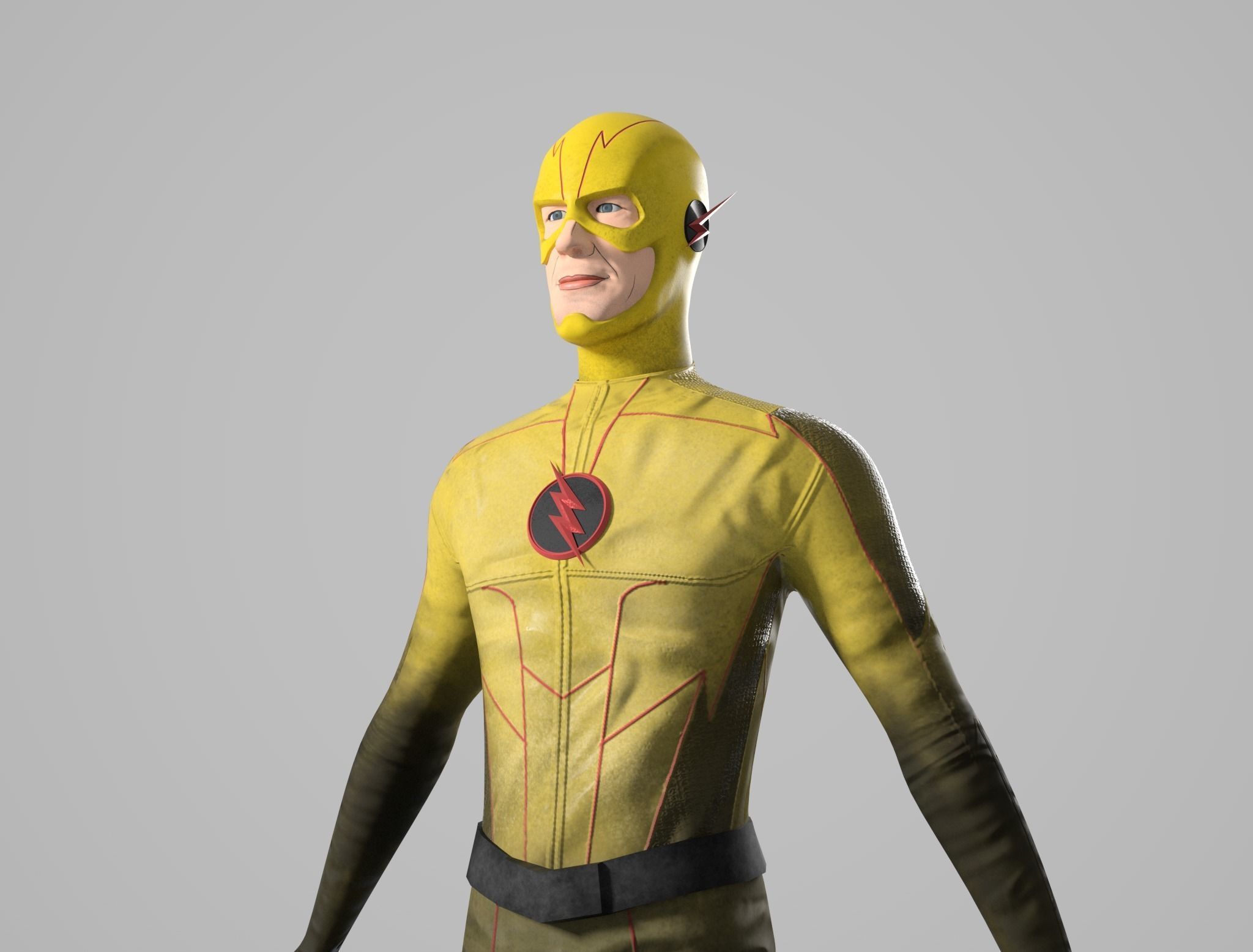 Reverse Flash Tom Cavanagh Stylized 3D Model Low-poly 3D model_3