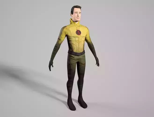 Reverse Flash Tom Cavanagh Stylized 3D Model Low-poly 3D model
