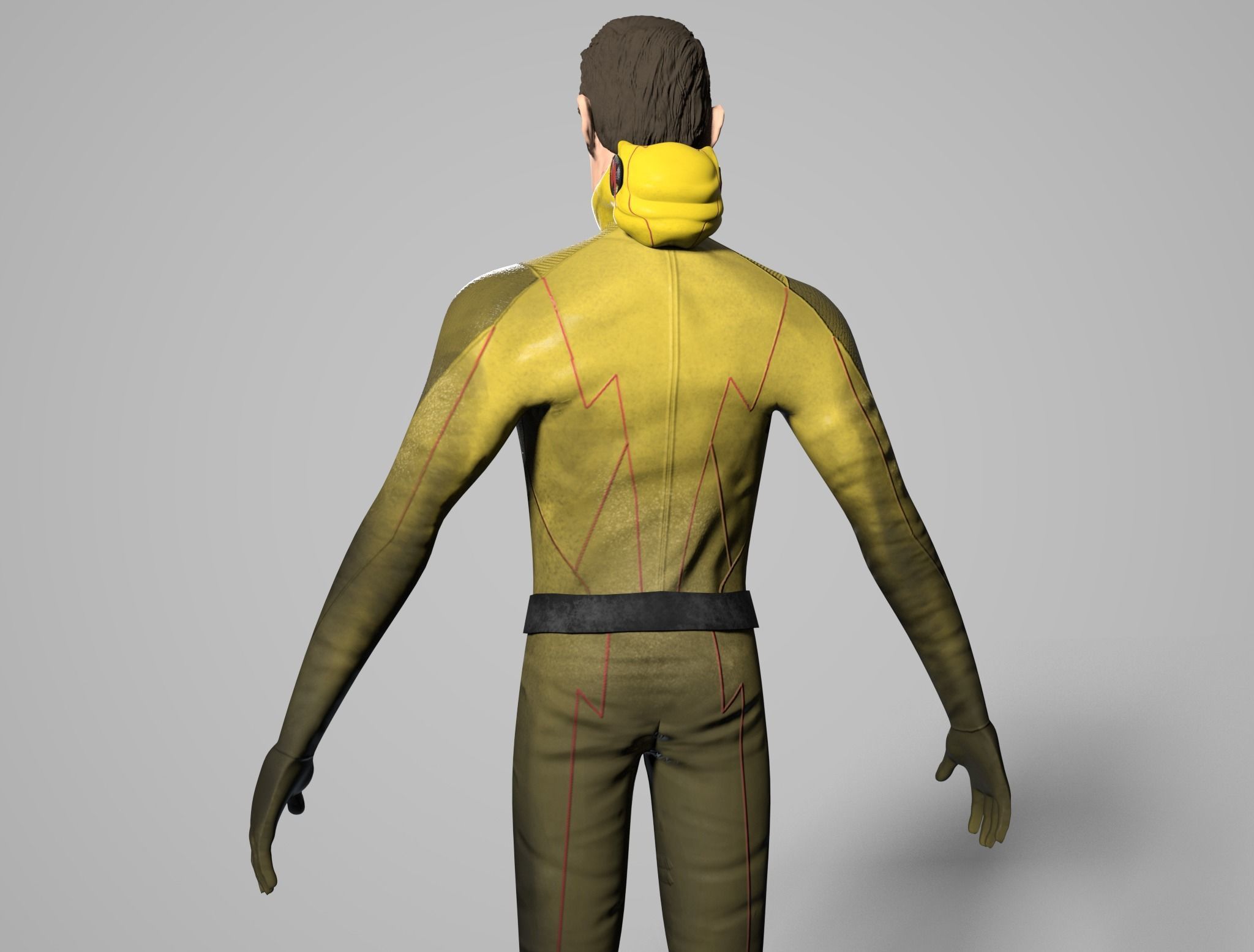 Reverse Flash Tom Cavanagh Stylized 3D Model Low-poly 3D model_2