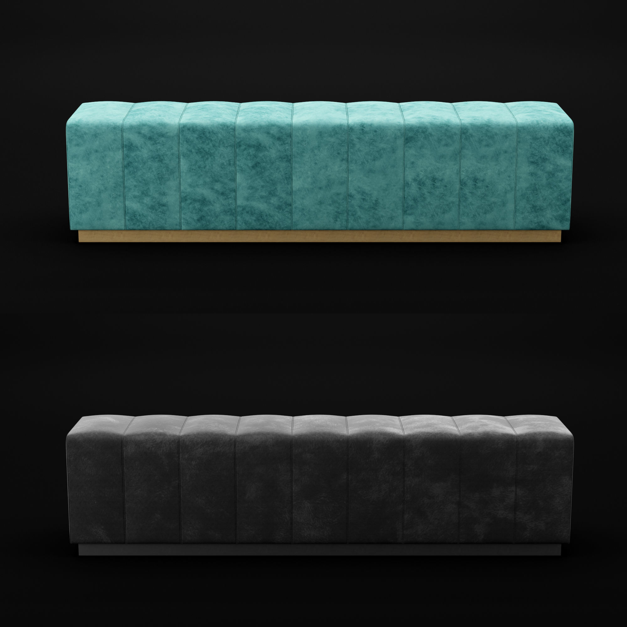 Bed bench 3D model_2
