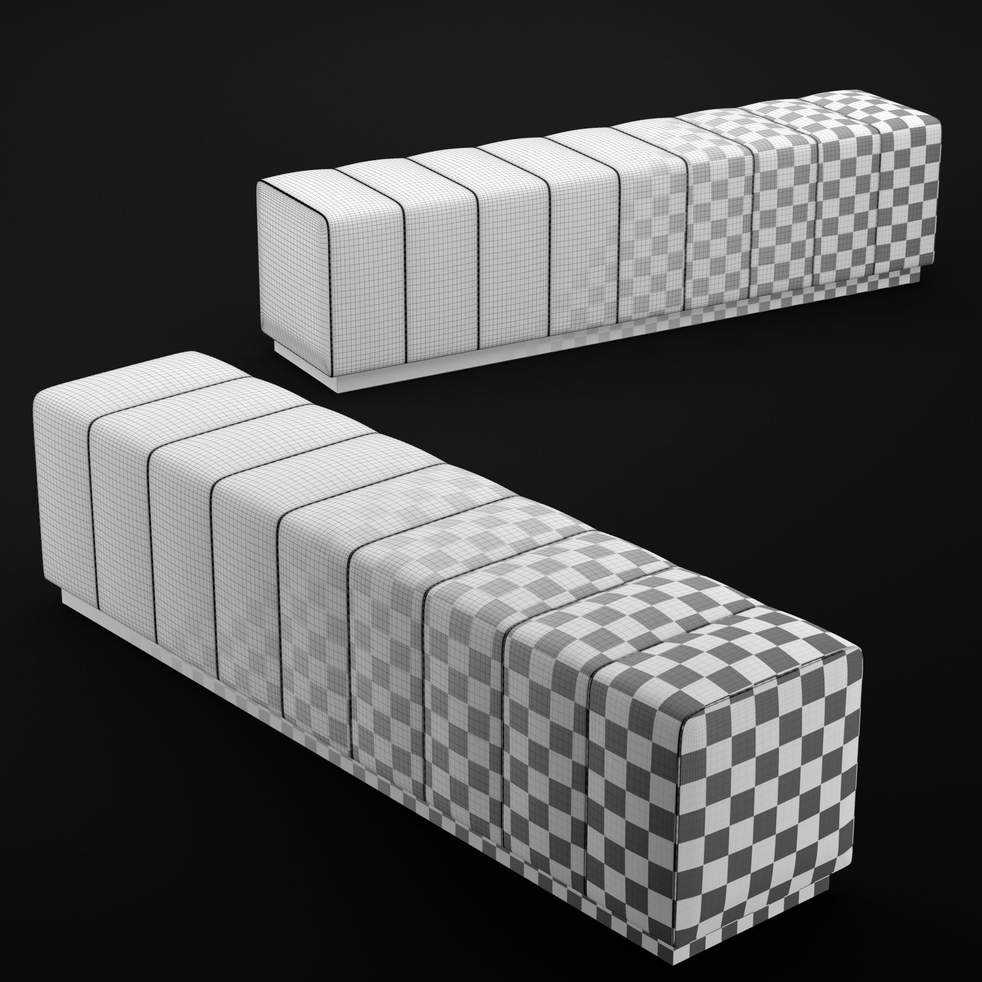 Bed bench 3D model_1