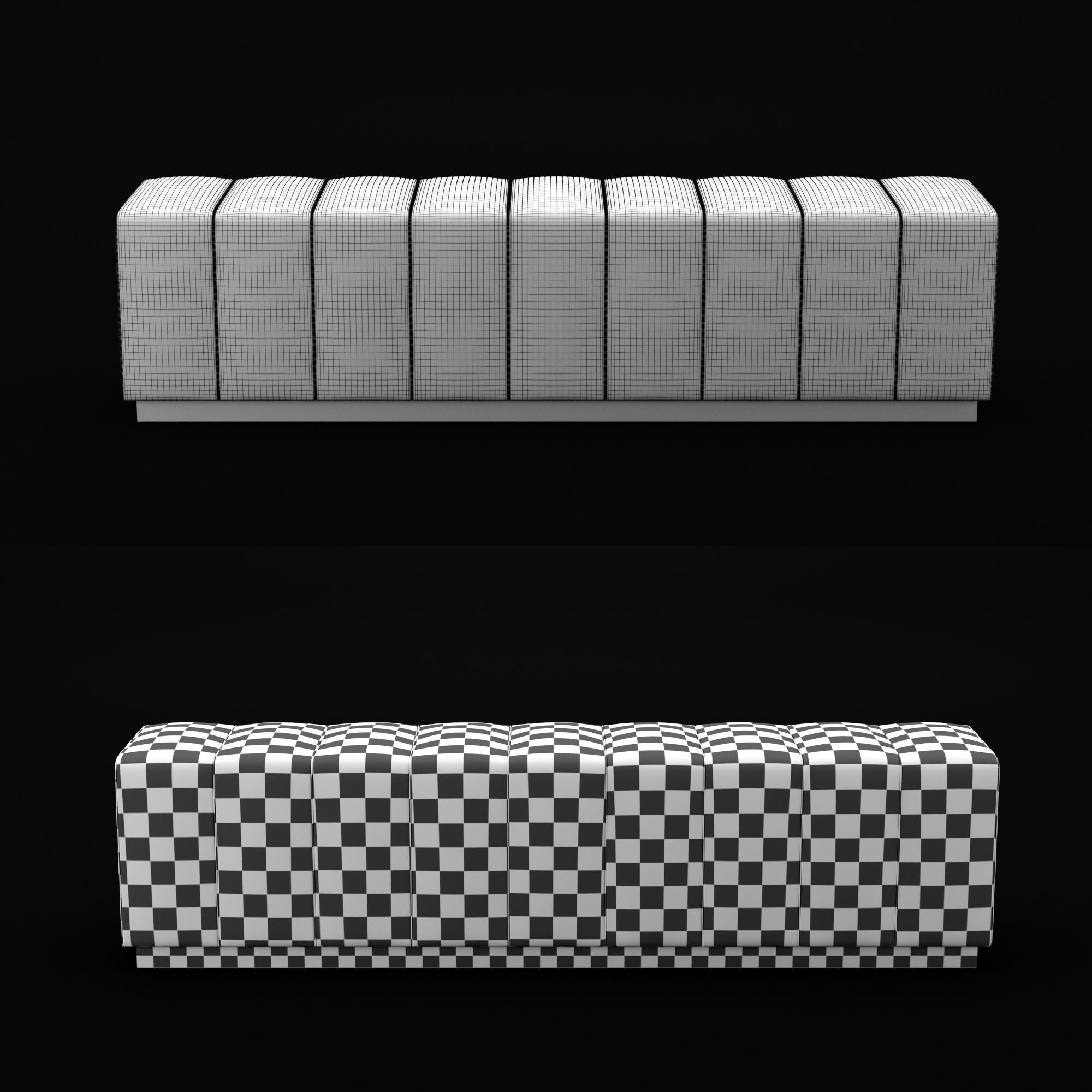 Bed bench 3D model_3