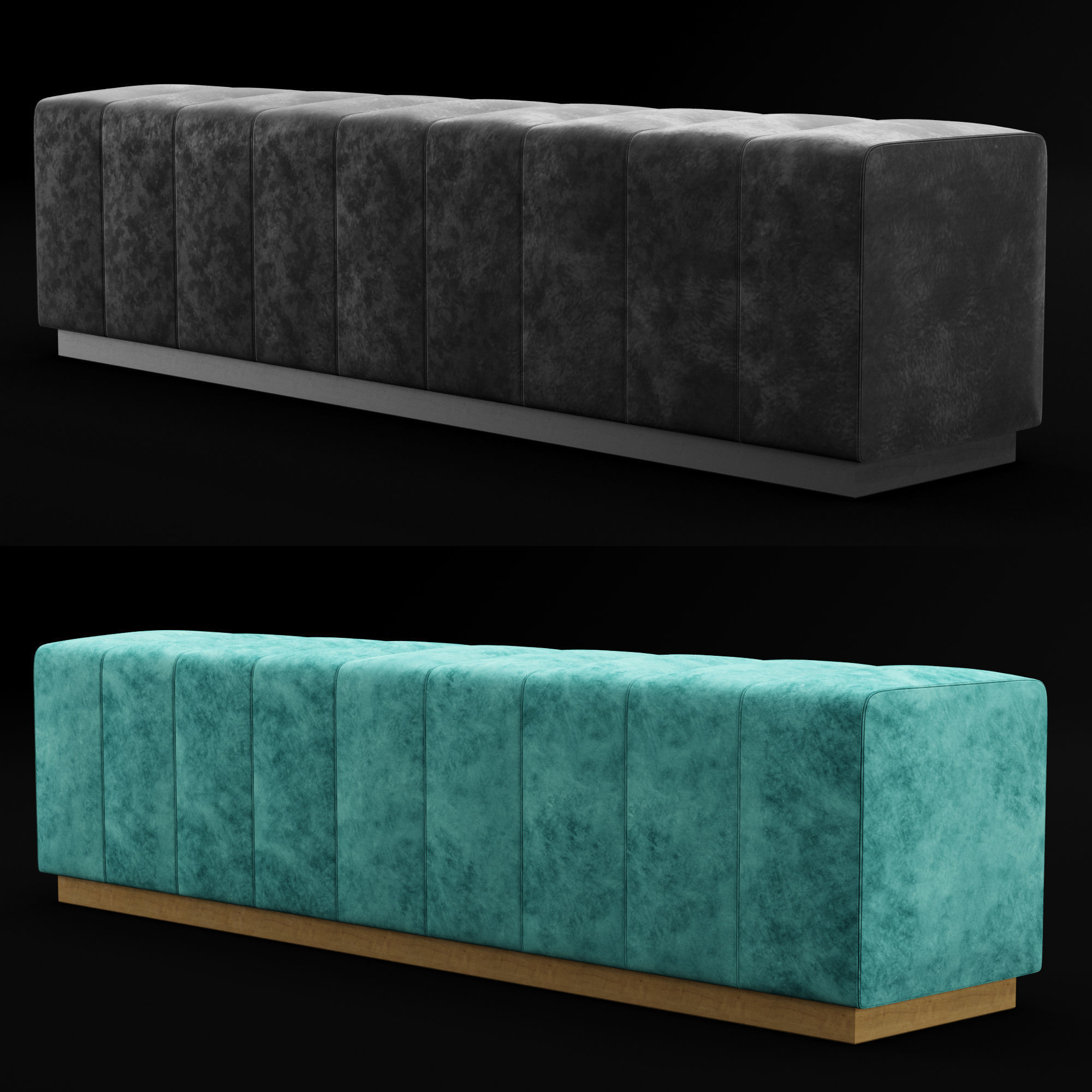 Bed bench 3D model_4