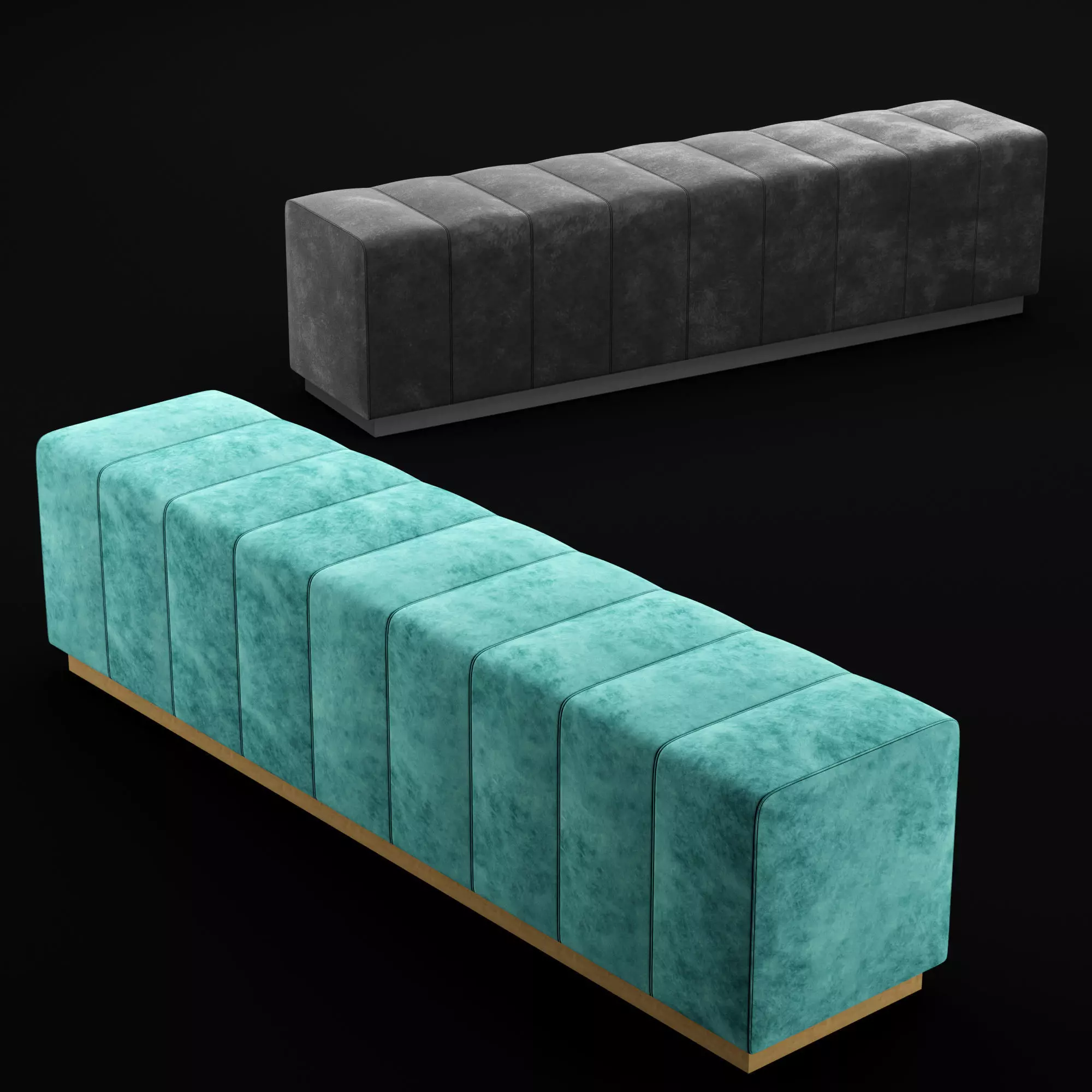 Bed bench 3D model_0