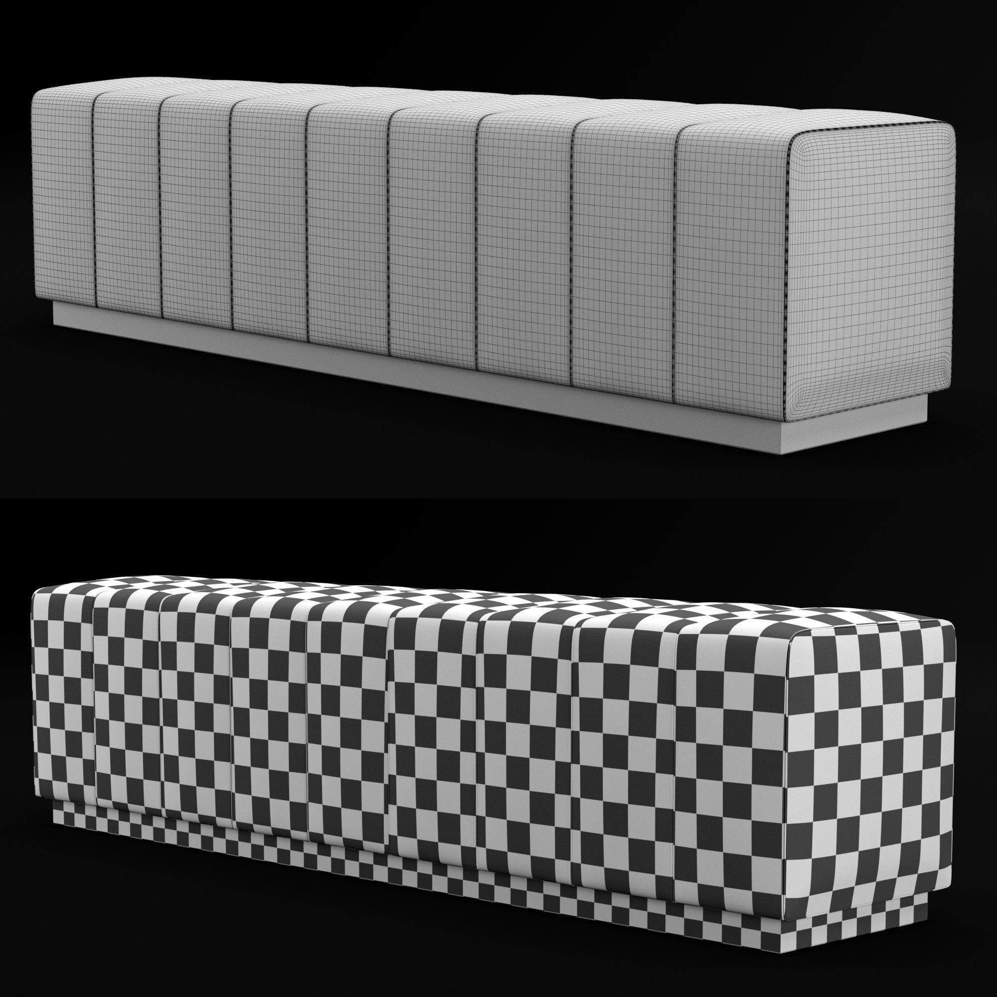 Bed bench 3D model_5