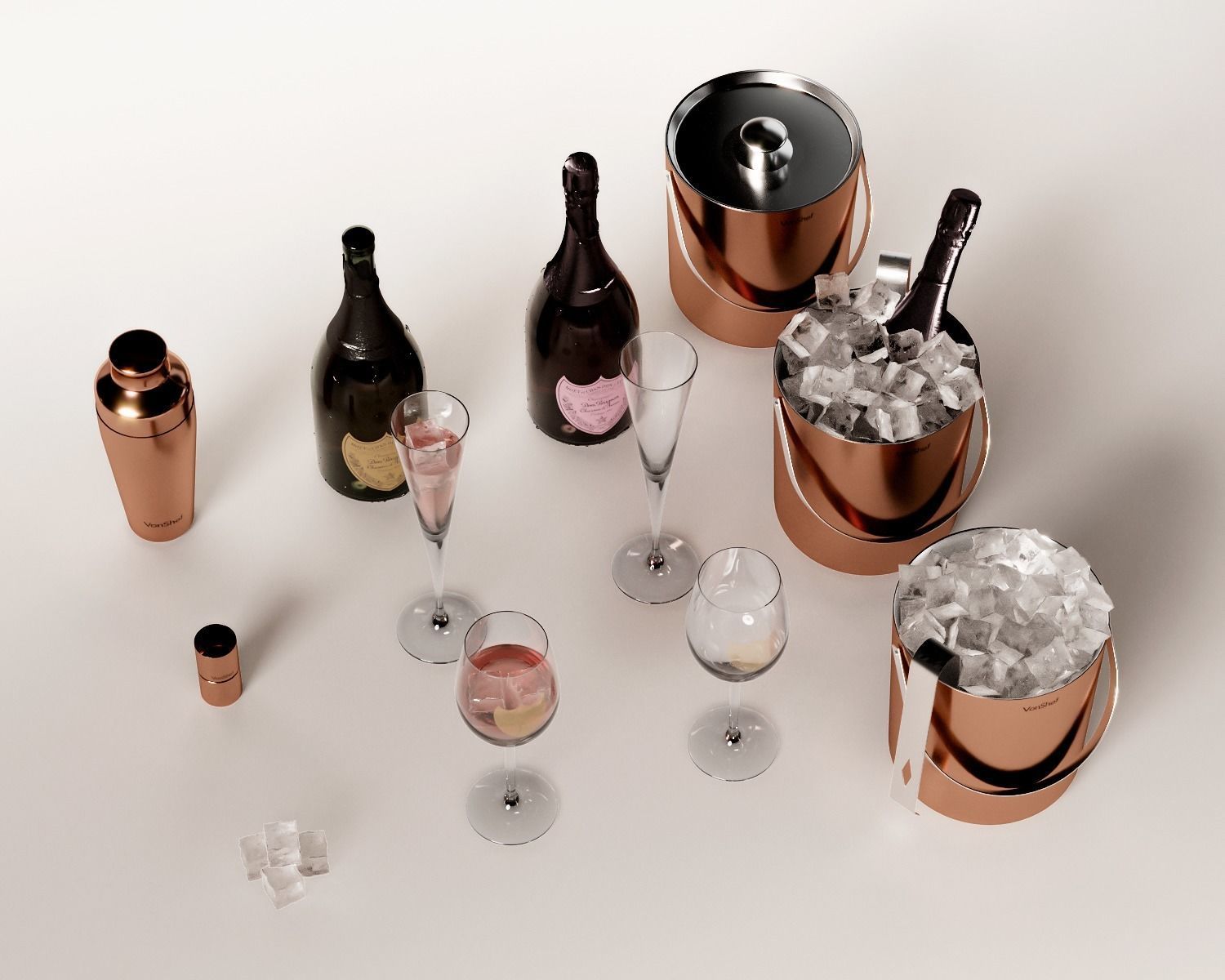 Dom Perignon Set 3D model_5