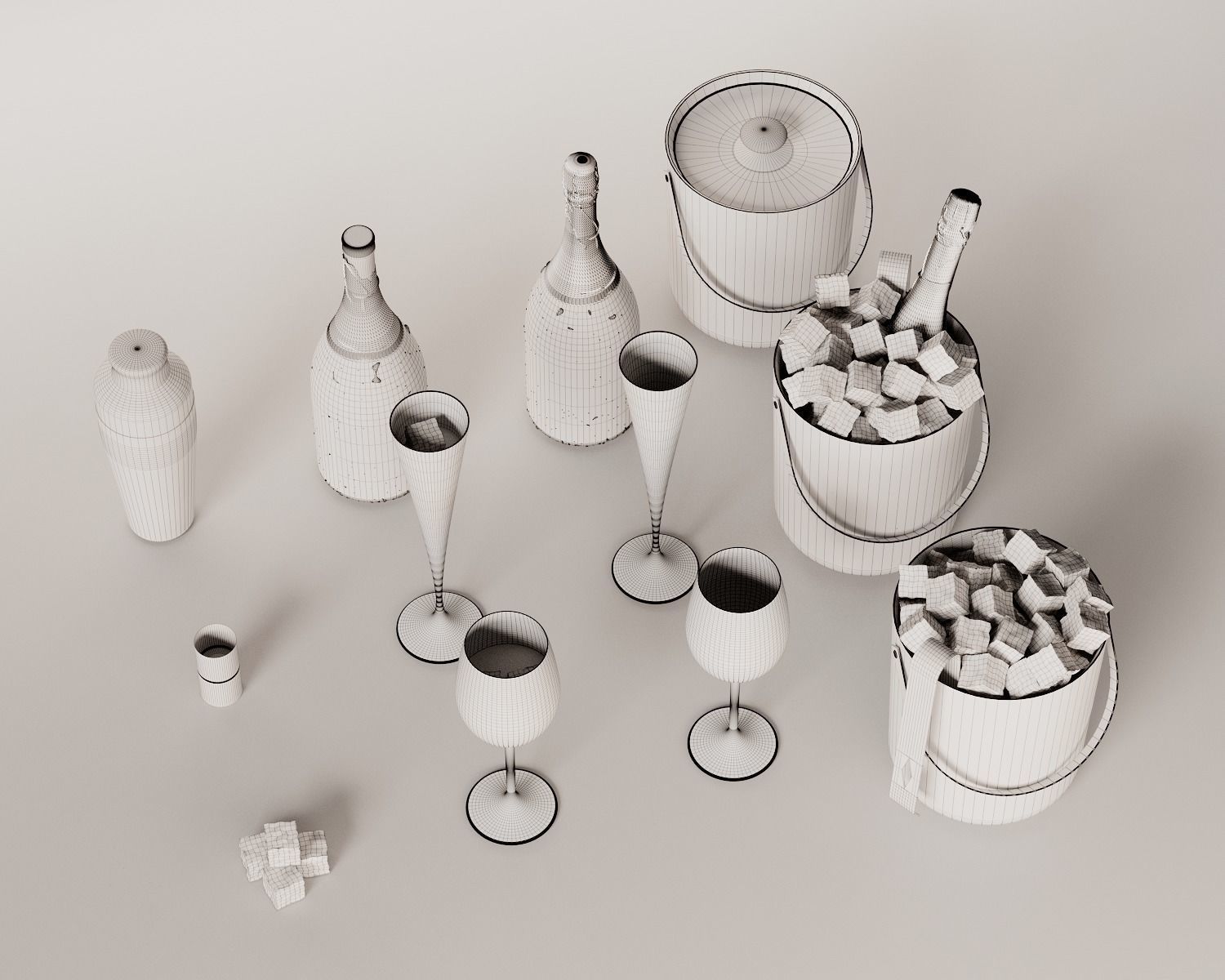 Dom Perignon Set 3D model_11