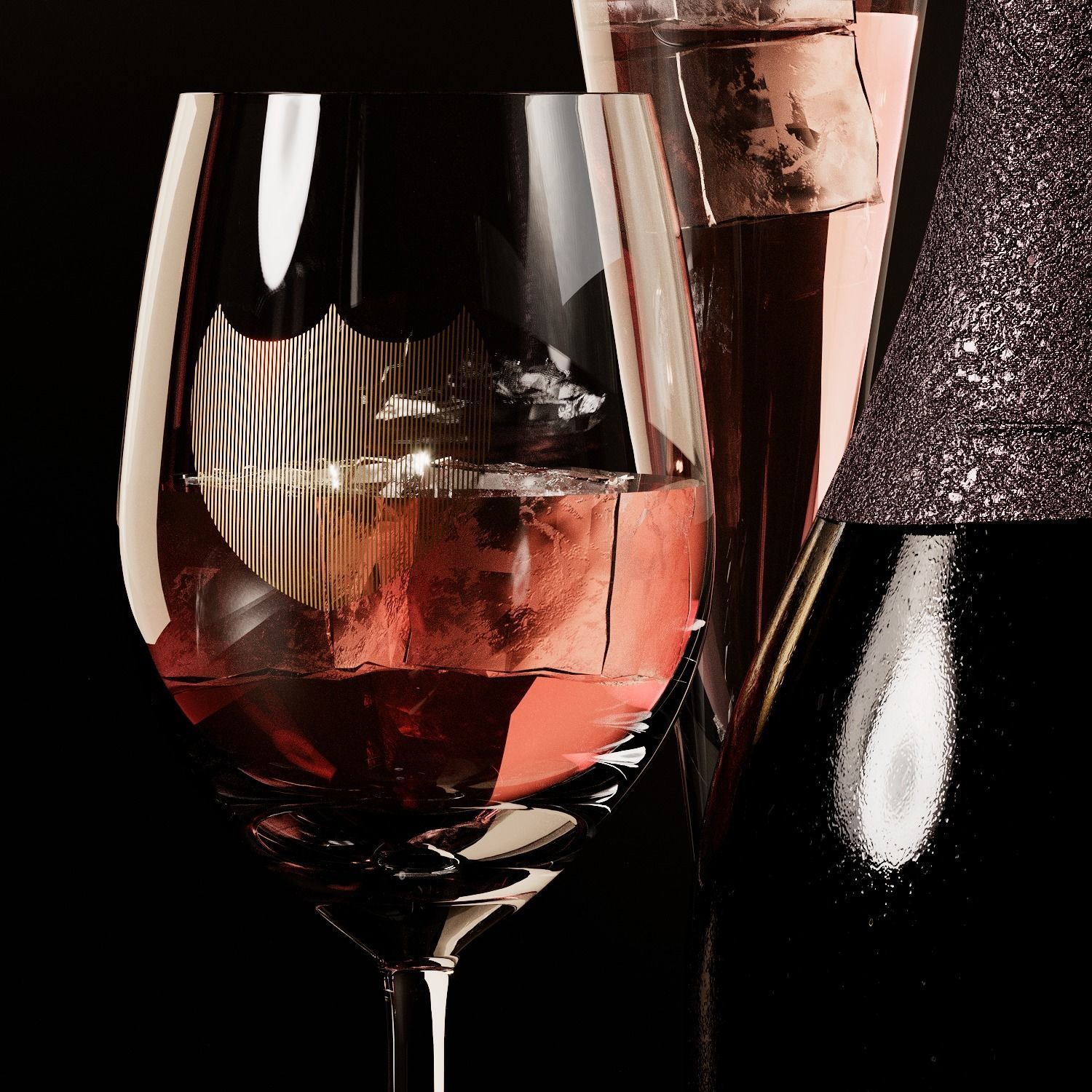 Dom Perignon Set 3D model_4