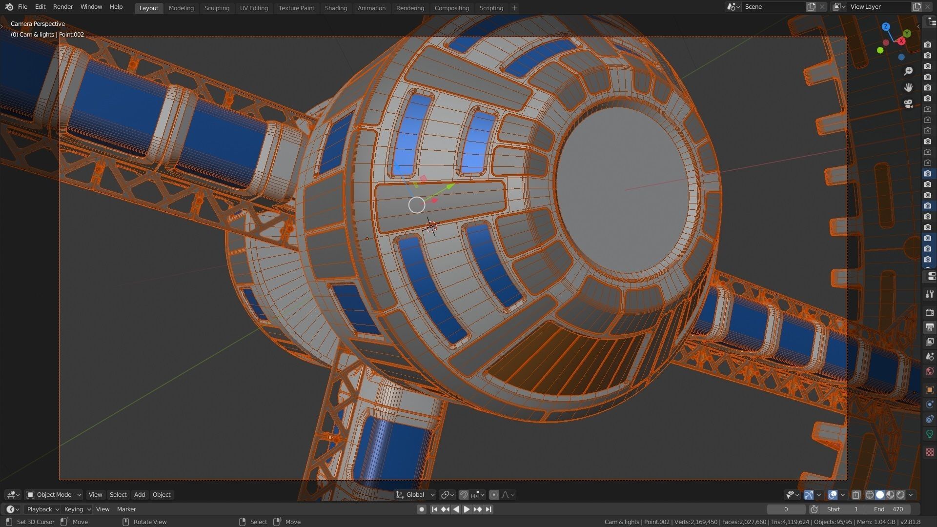 Space station with artificial gravity ring 3D model_10