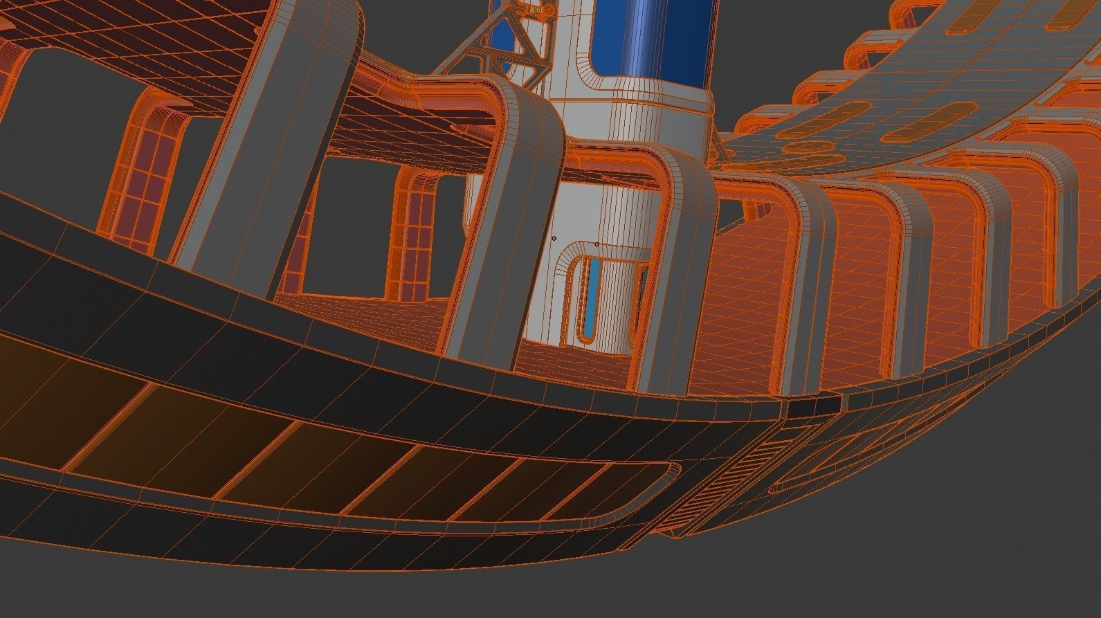 Space station with artificial gravity ring 3D model_9