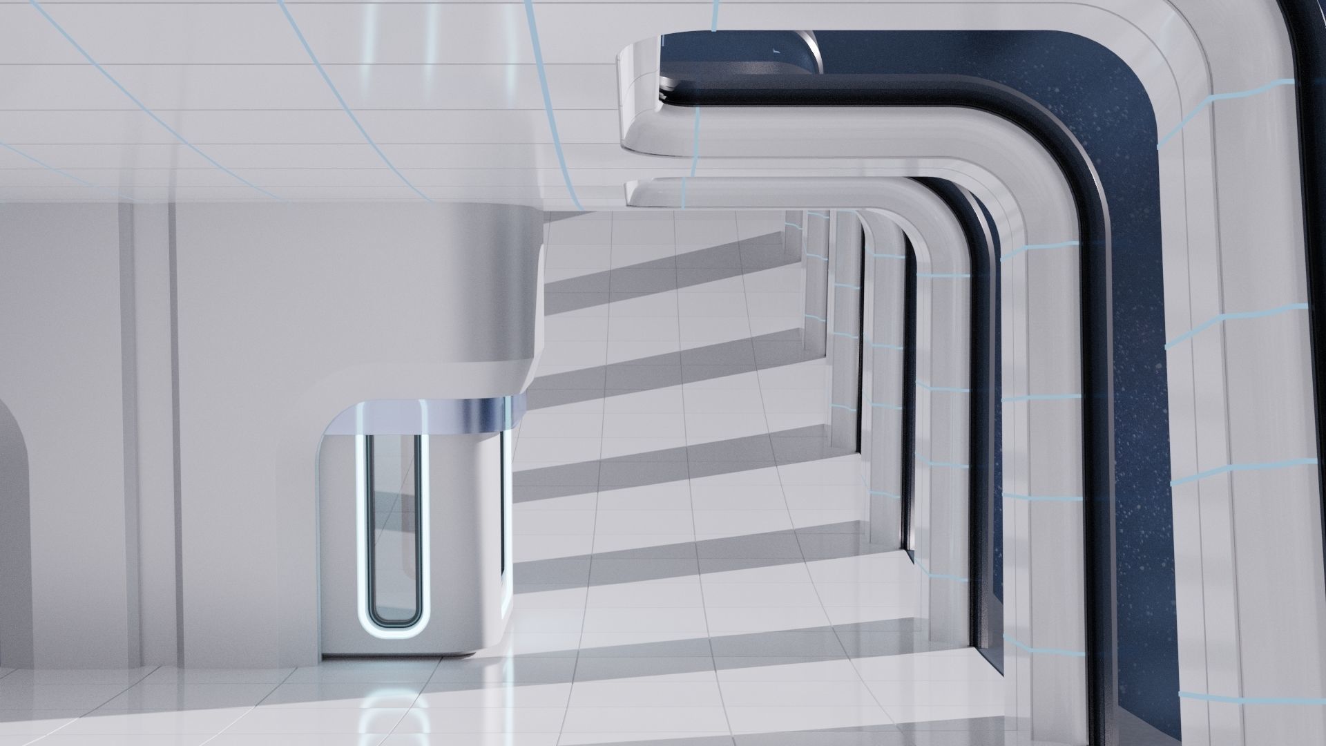 Space station with artificial gravity ring 3D model_8