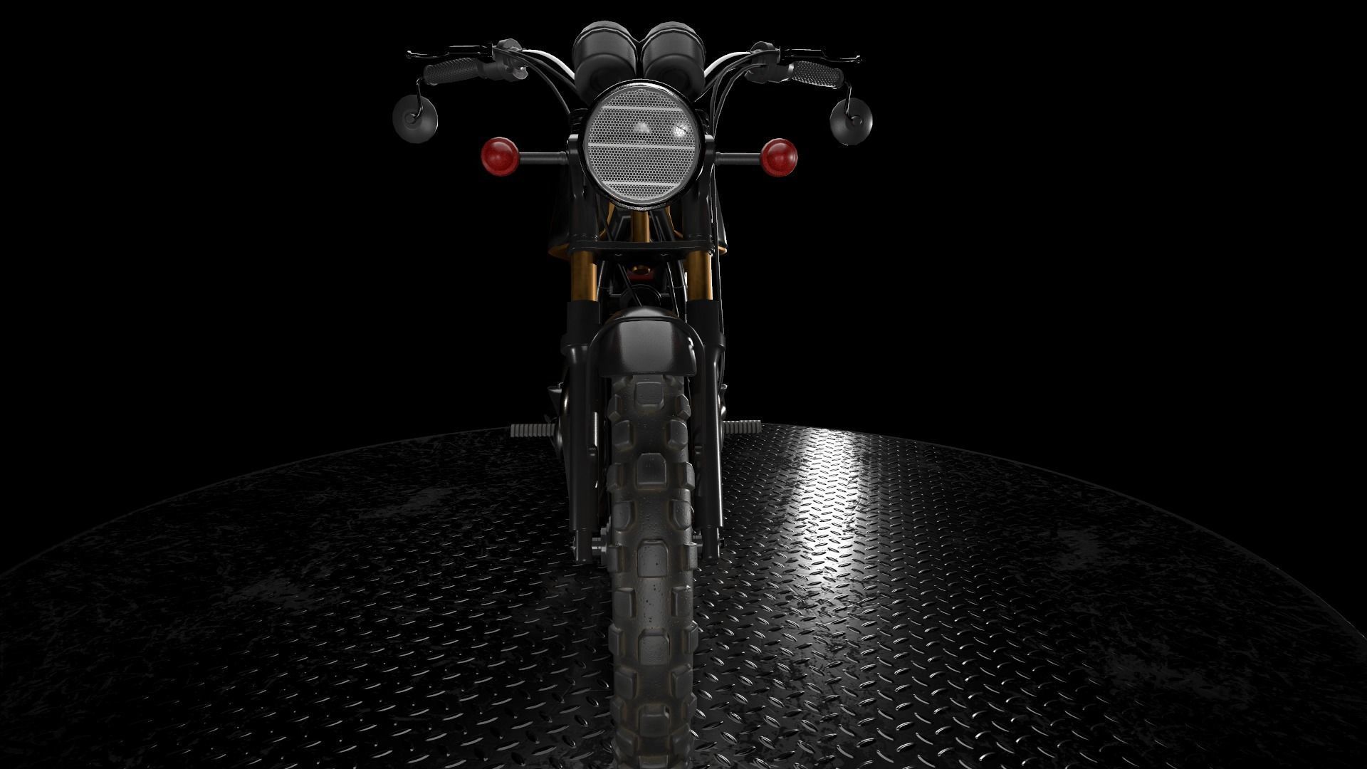 Cafe Racer Low-poly 3D model_10