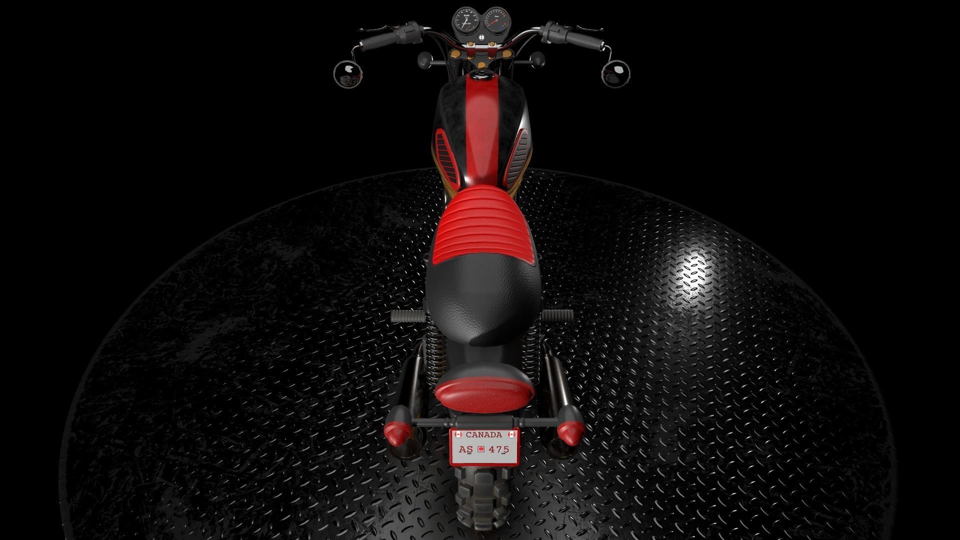Cafe Racer Low-poly 3D model_7