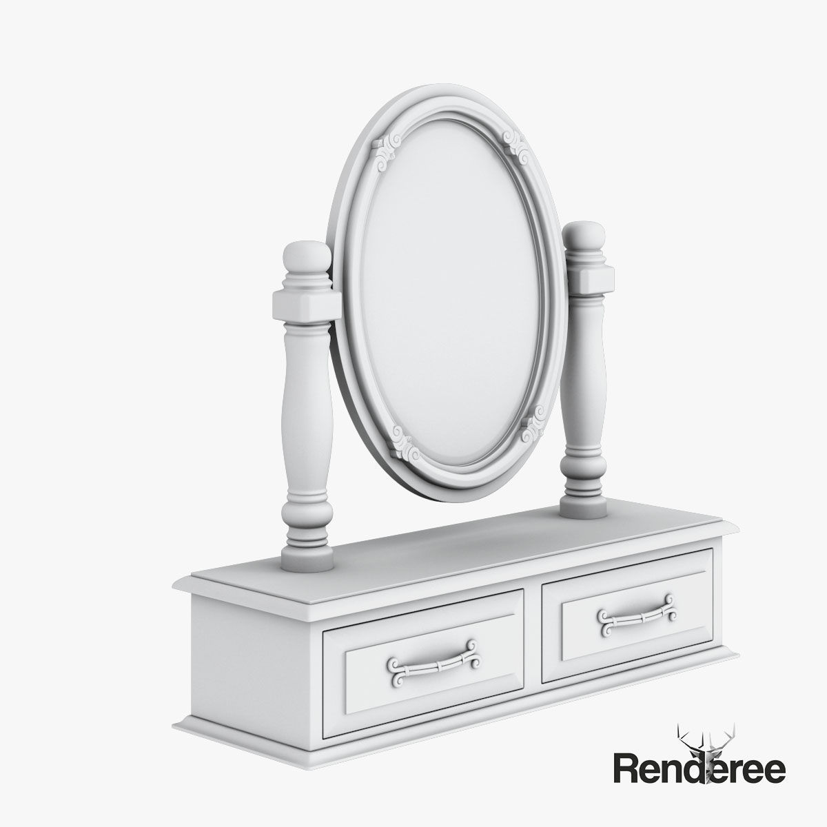 Victorian Old White Set 3D model_45