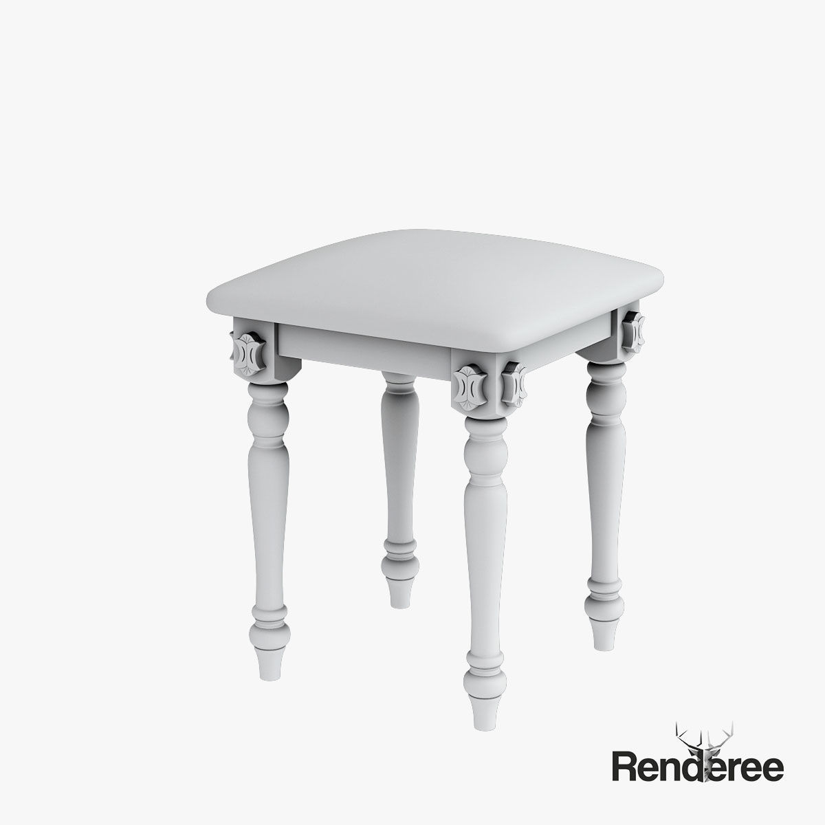 Victorian Old White Set 3D model_35