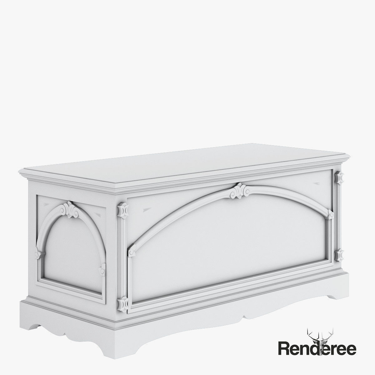 Victorian Old White Set 3D model_26