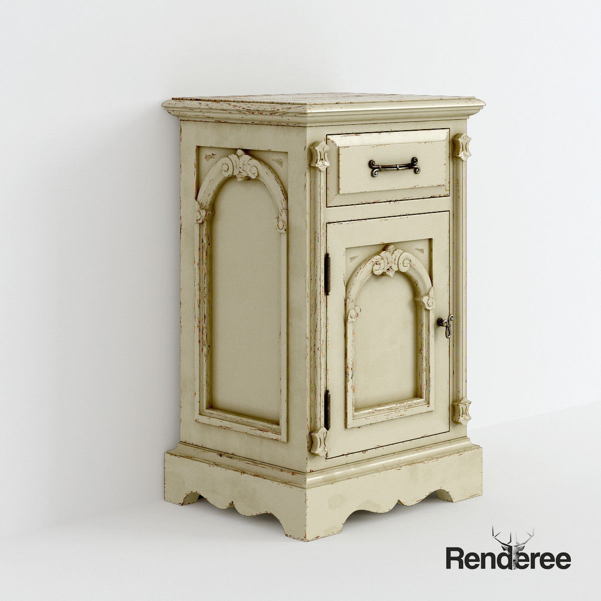 Victorian Old White Set 3D model_1