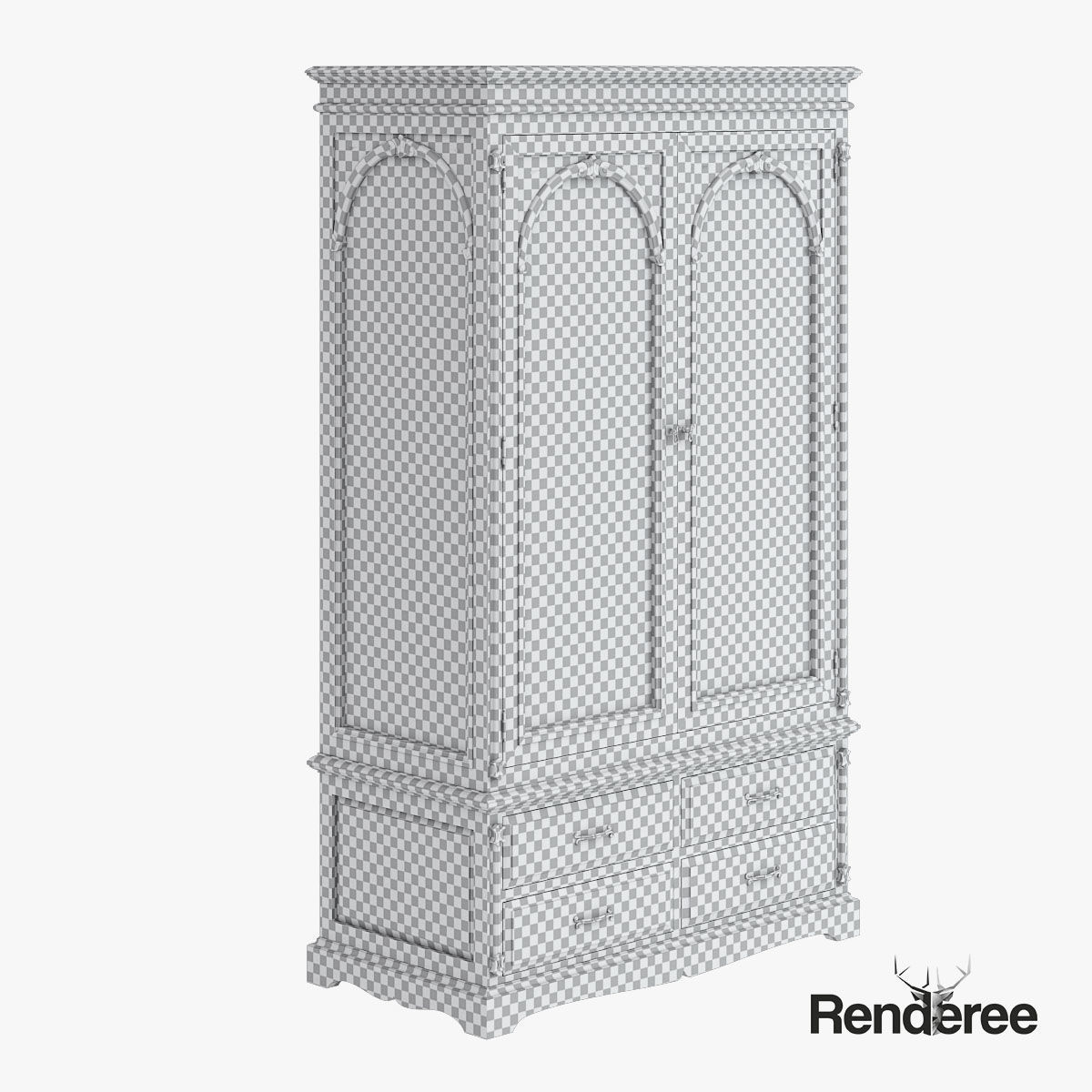 Victorian Old White Set 3D model_41