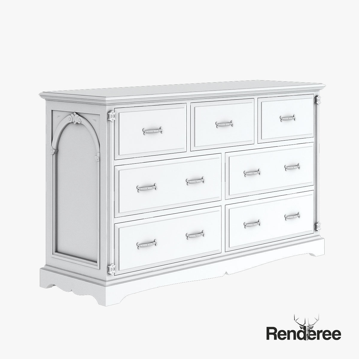 Victorian Old White Set 3D model_23