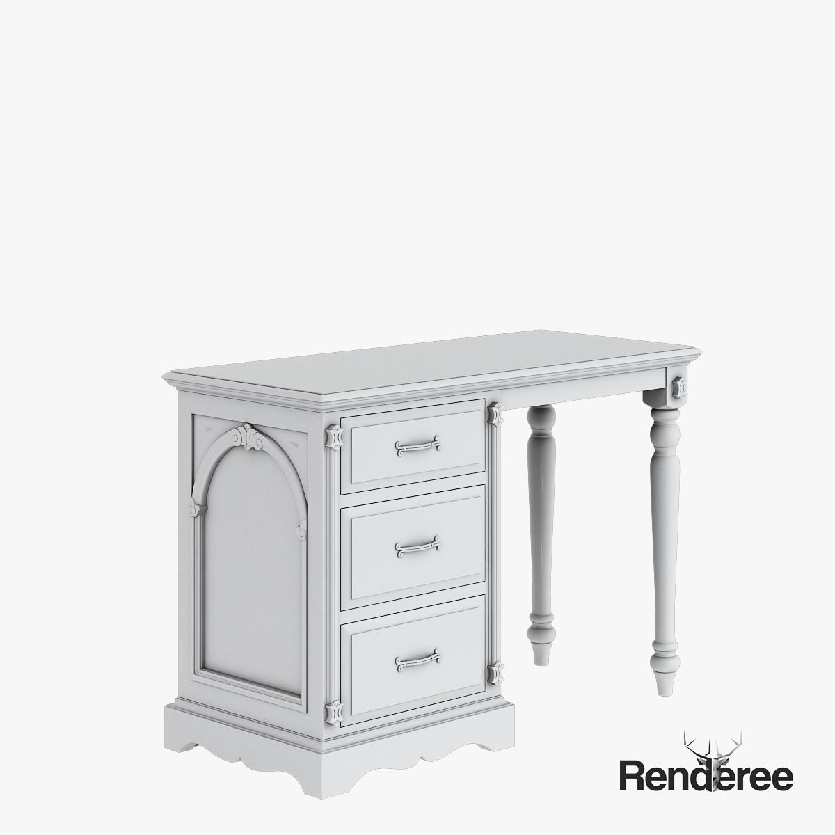 Victorian Old White Set 3D model_38