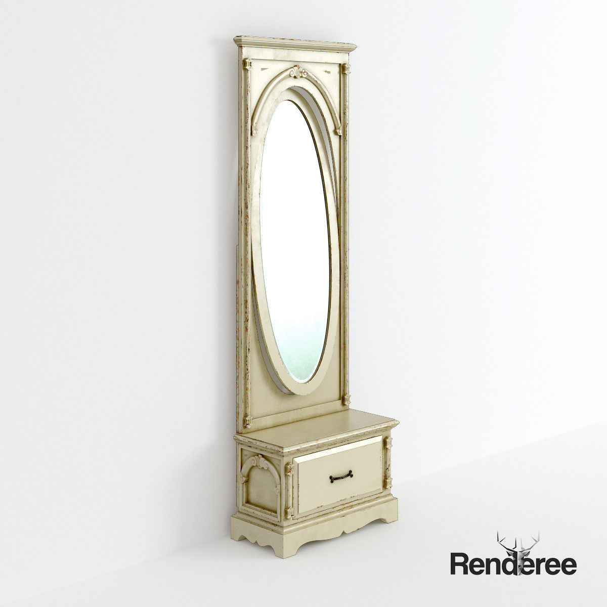 Victorian Old White Set 3D model_6